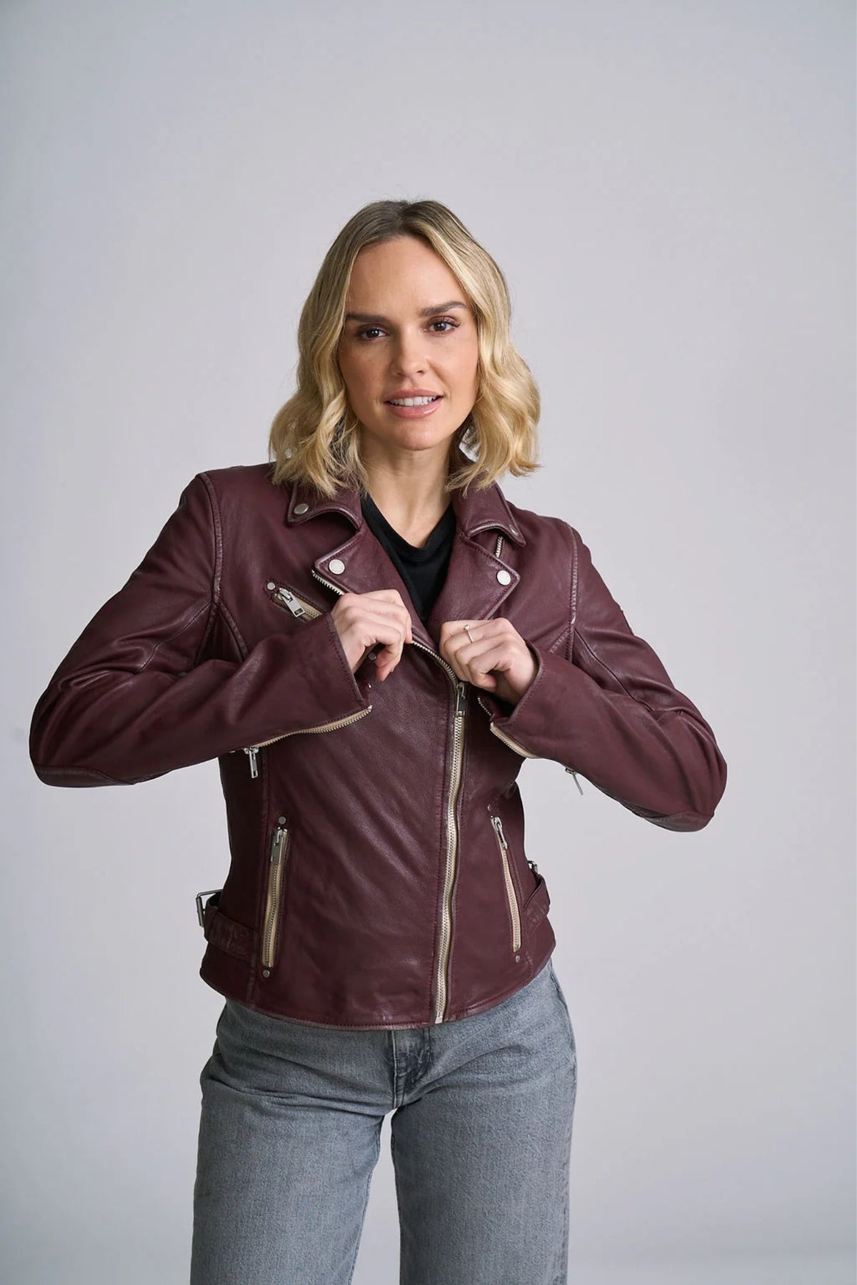 Sofia Leather Moto Jacket