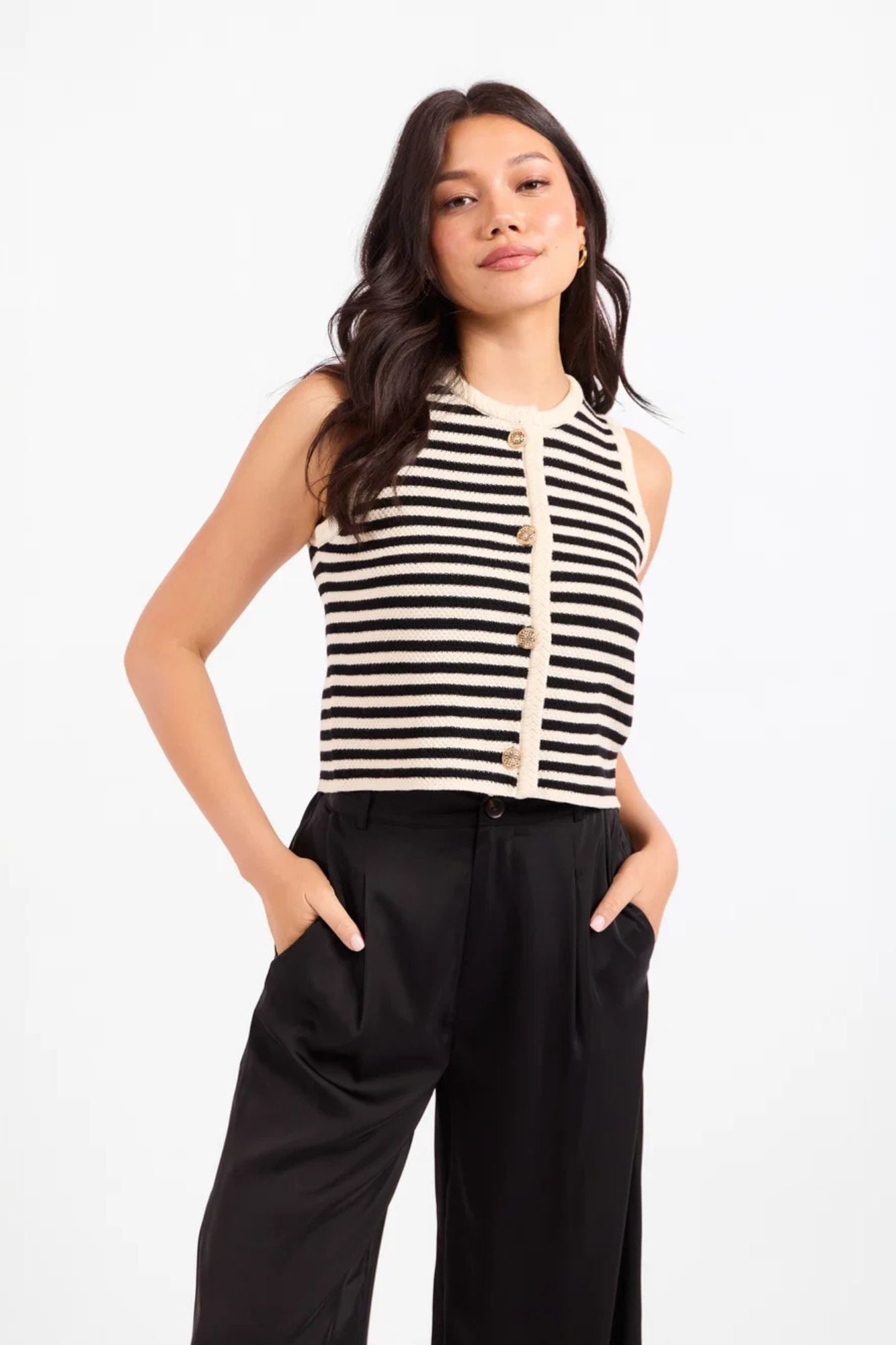 Manon Stripe Sweater Vest