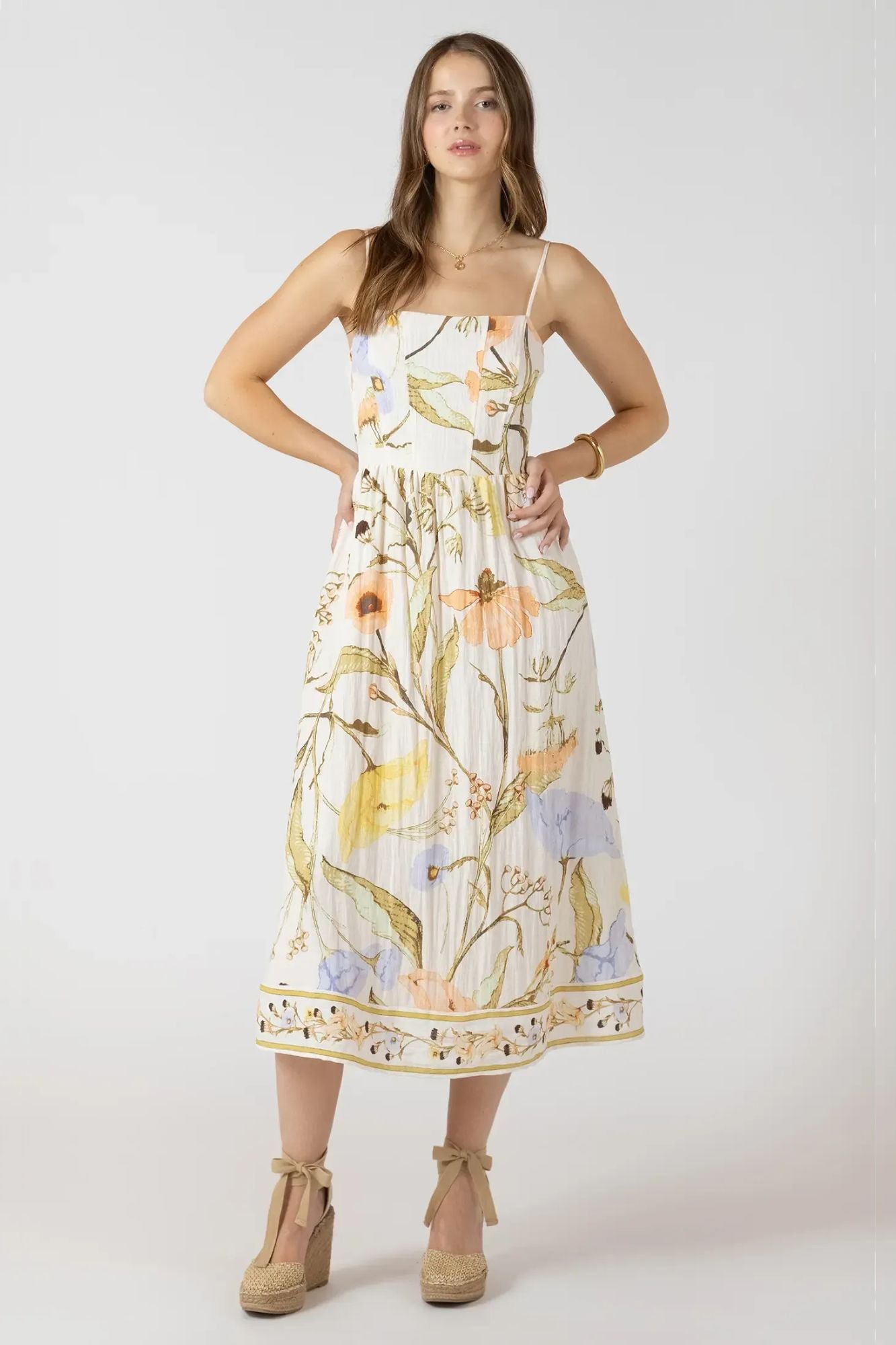 Smocked Detail Midi Dress
