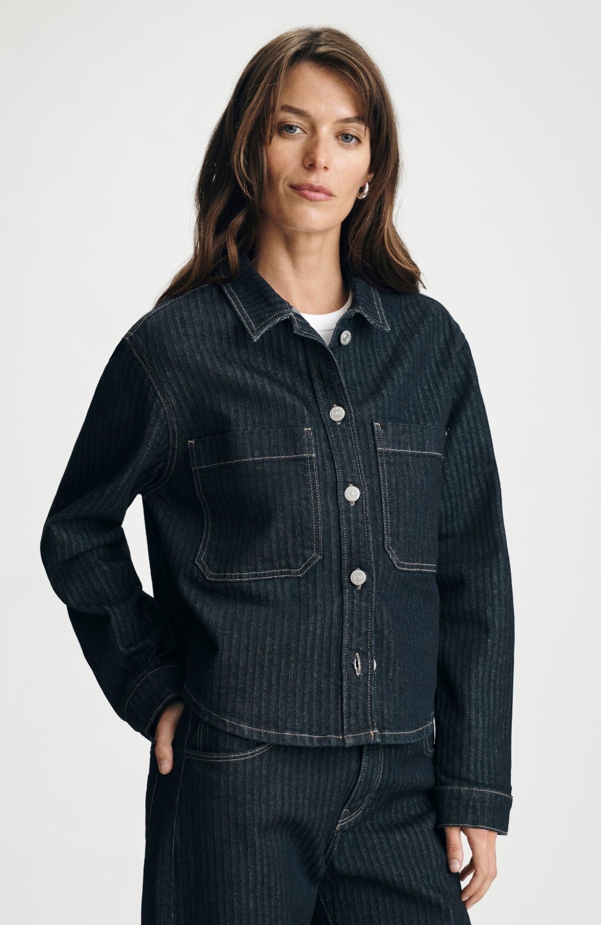 Norina Cropped Denim Overshirt