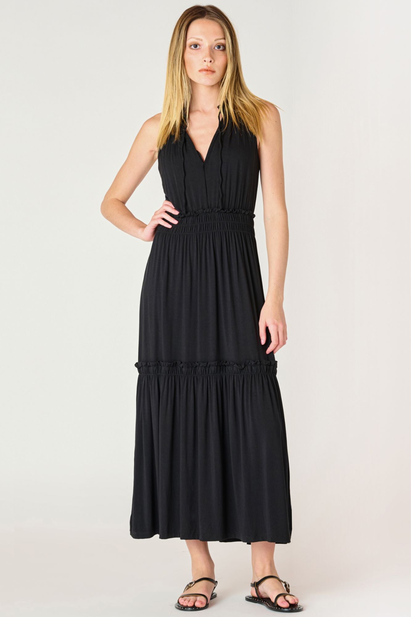 Soft Tiered Midi Dress