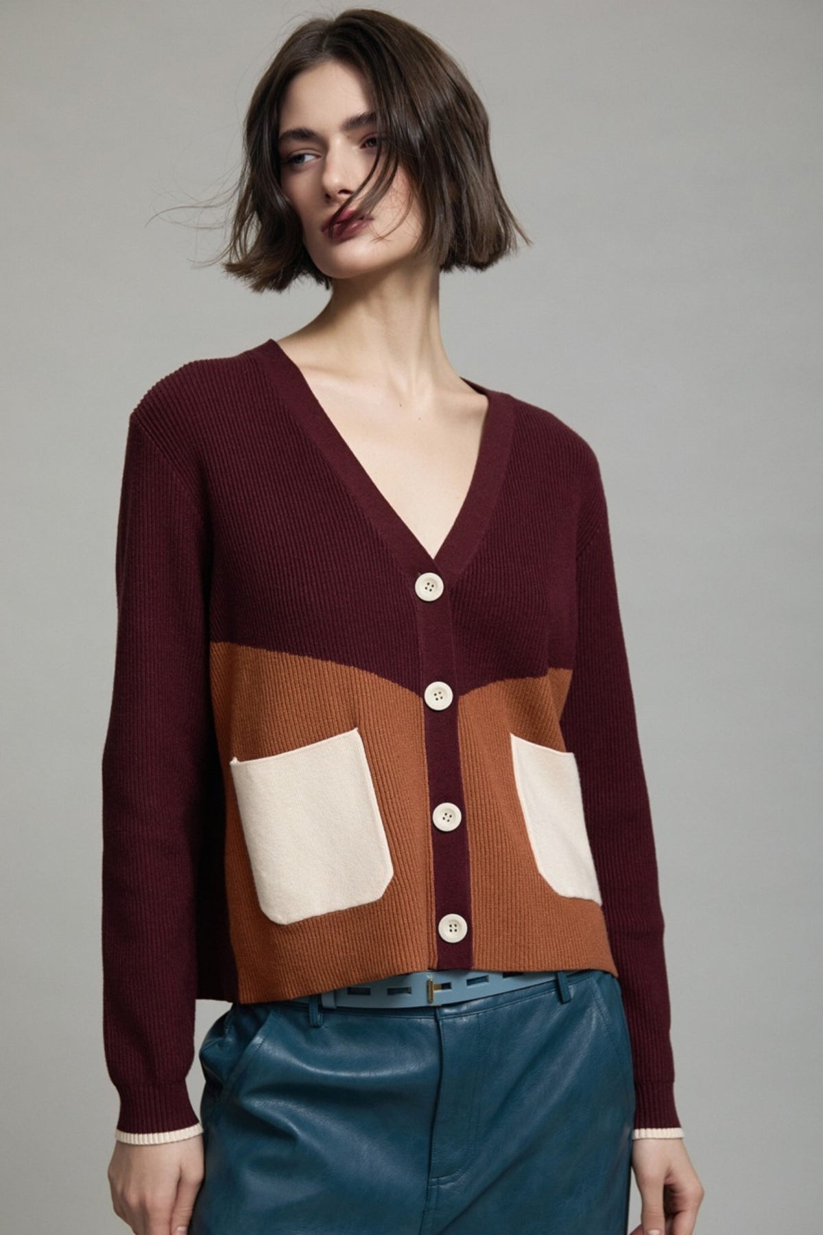 Block Colour Knit Jacket