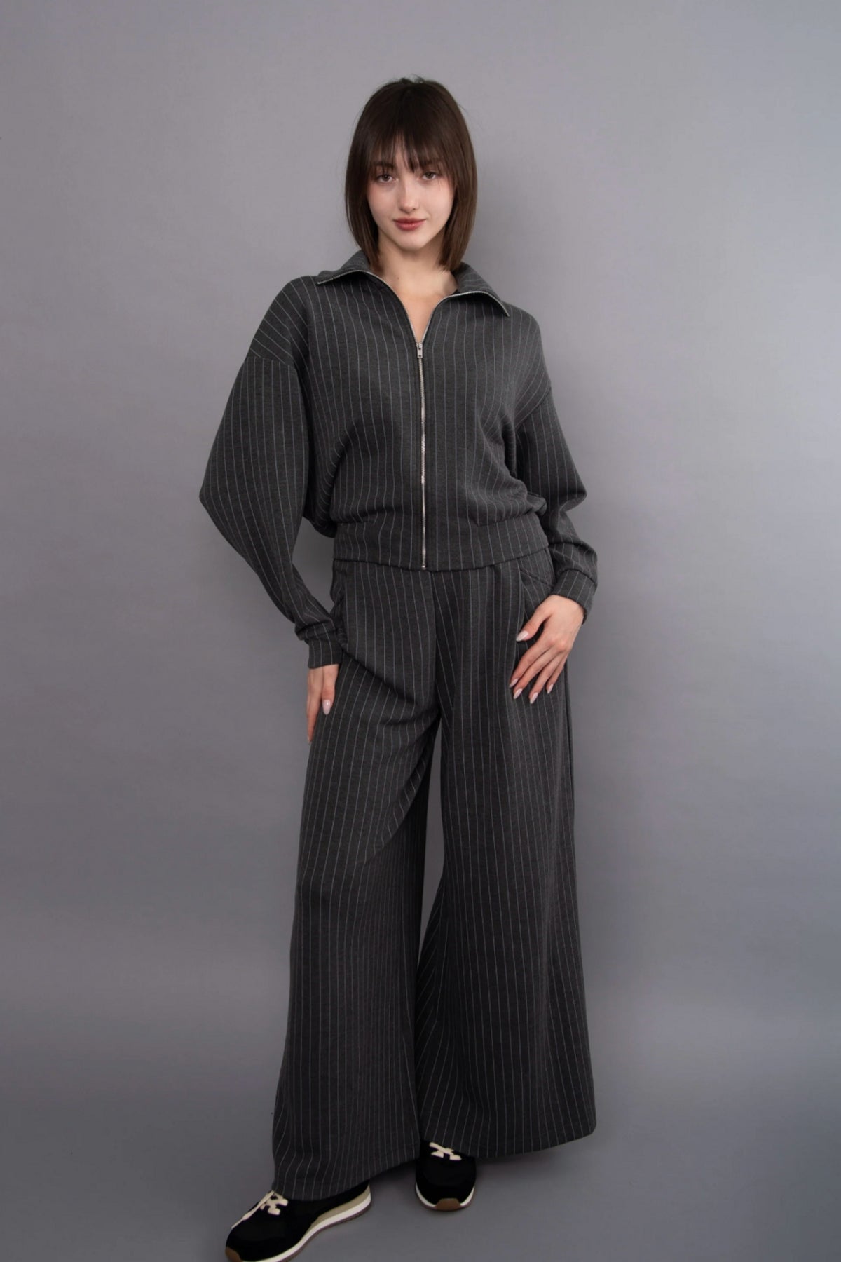 Mauritz Striped Zip Mock Neck