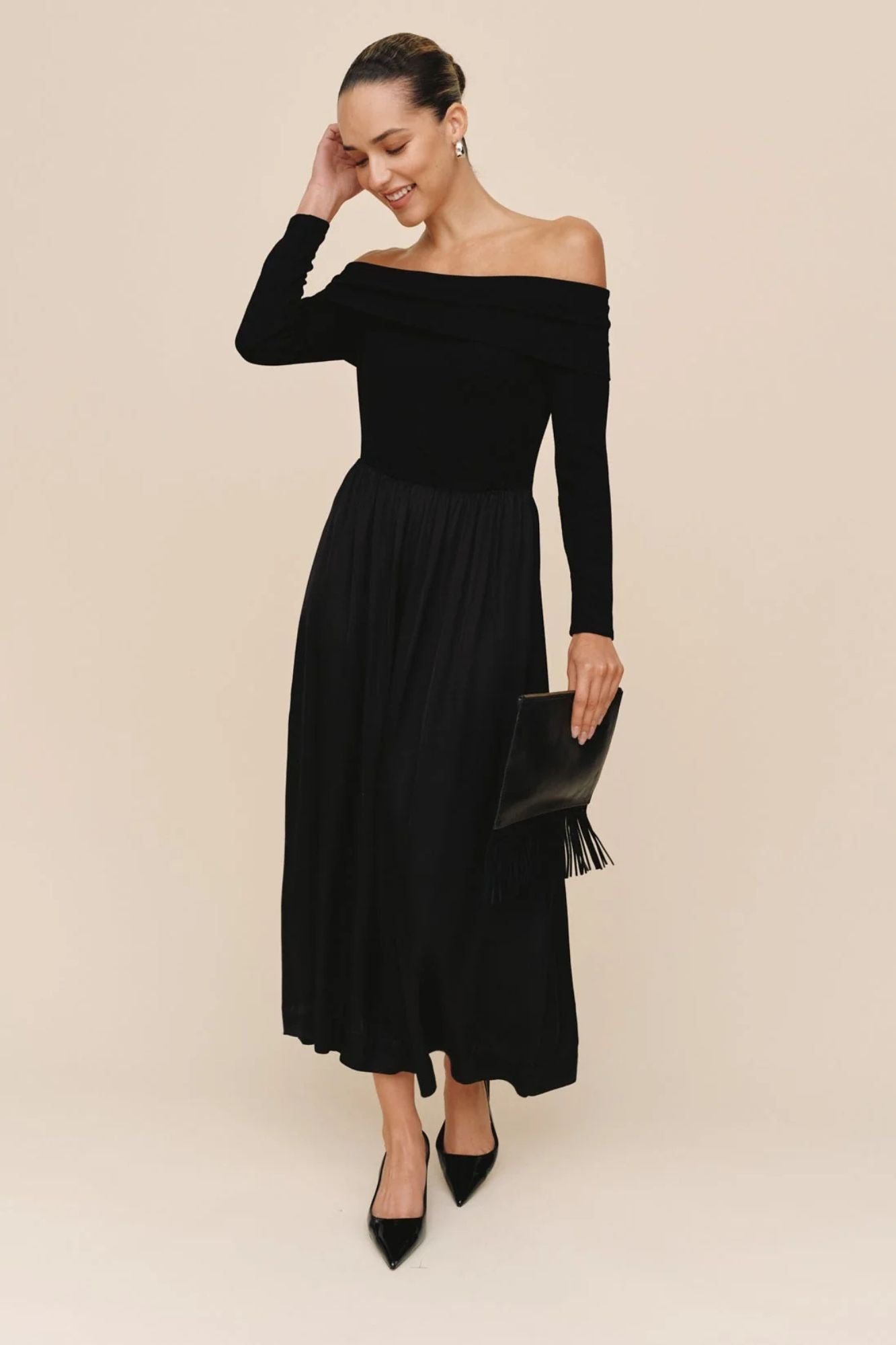 Bracelet Length Off Shoulder Dress