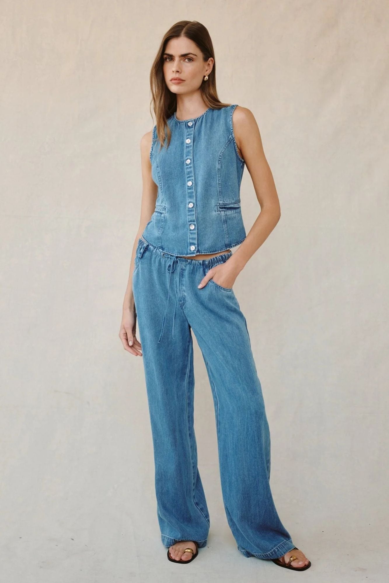 High Neck Fitted Vest