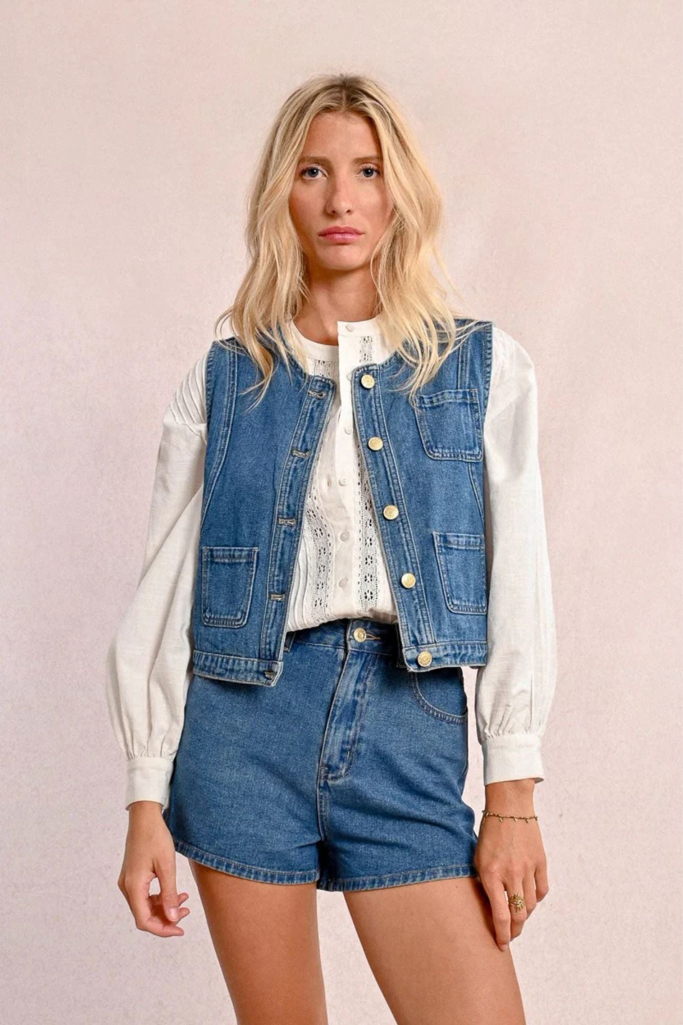 Clover Denim Vest