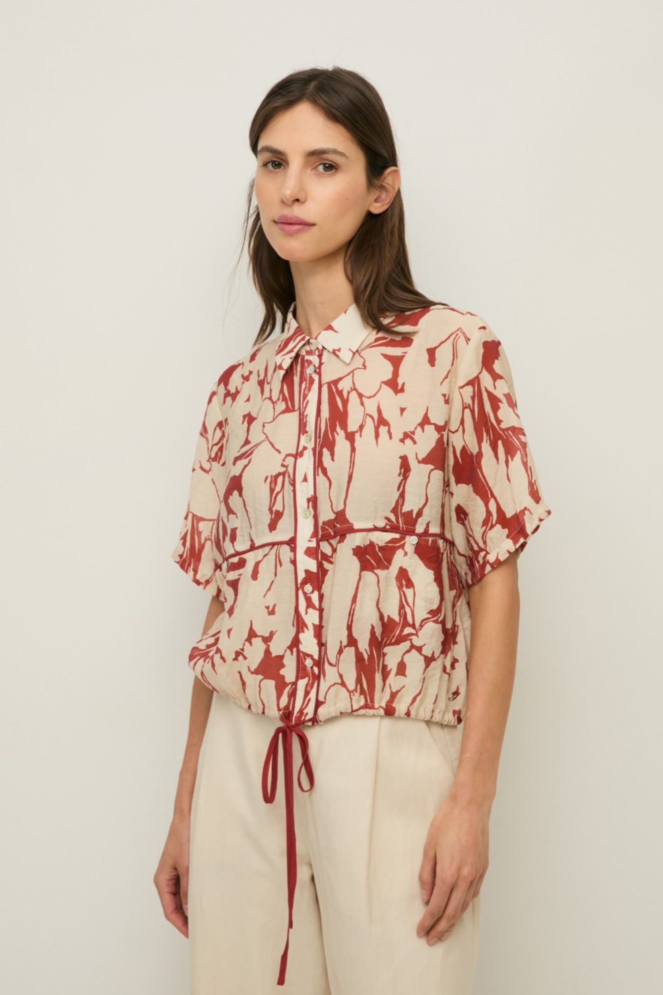 Printed Shirt with Tie