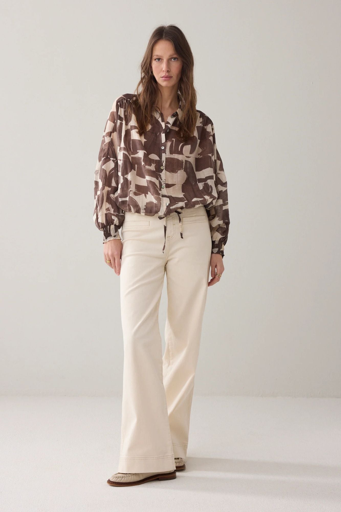 Boxy Blouse with Graphic Print