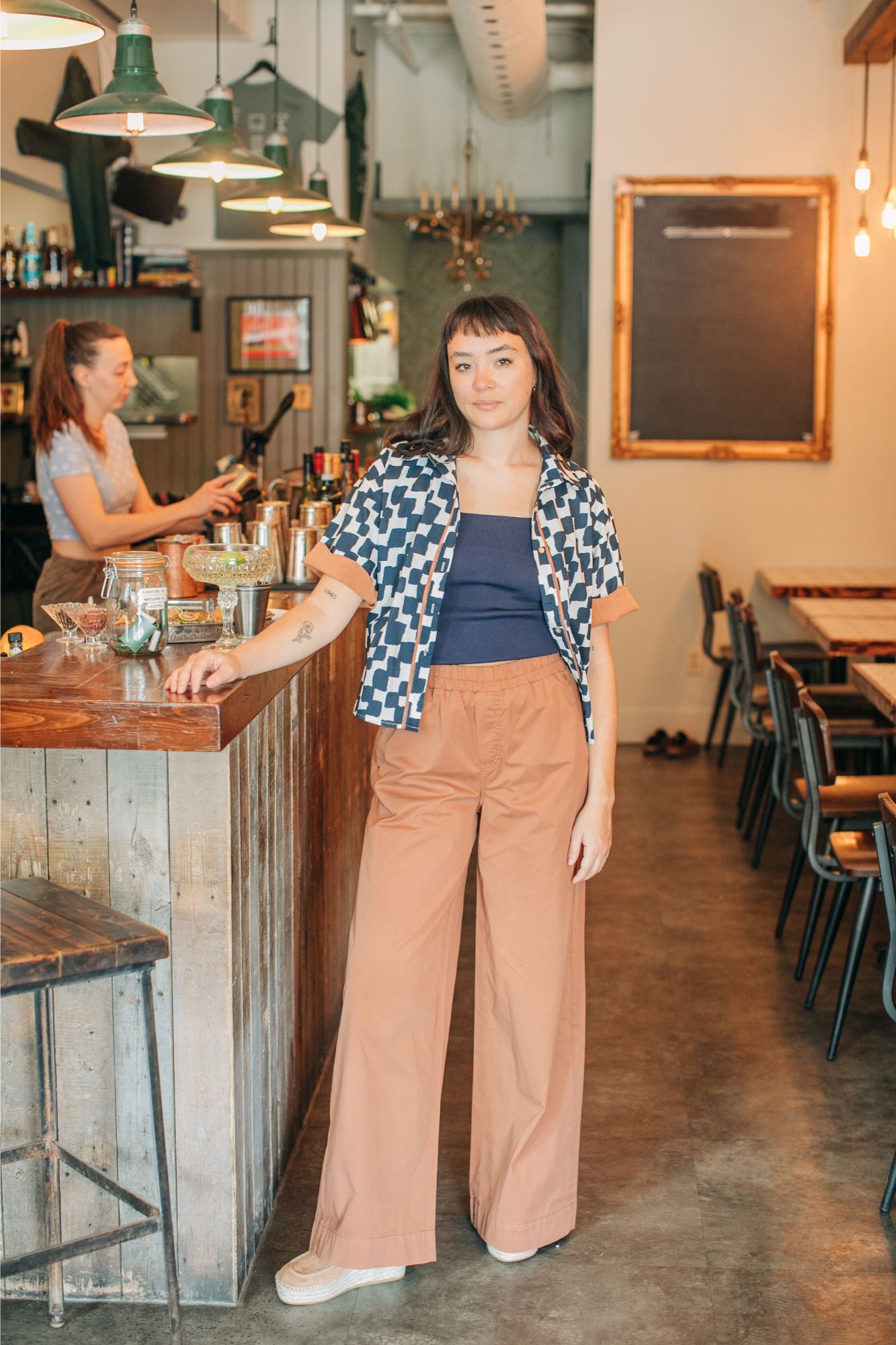 Printed Cotton Shirt With Waves