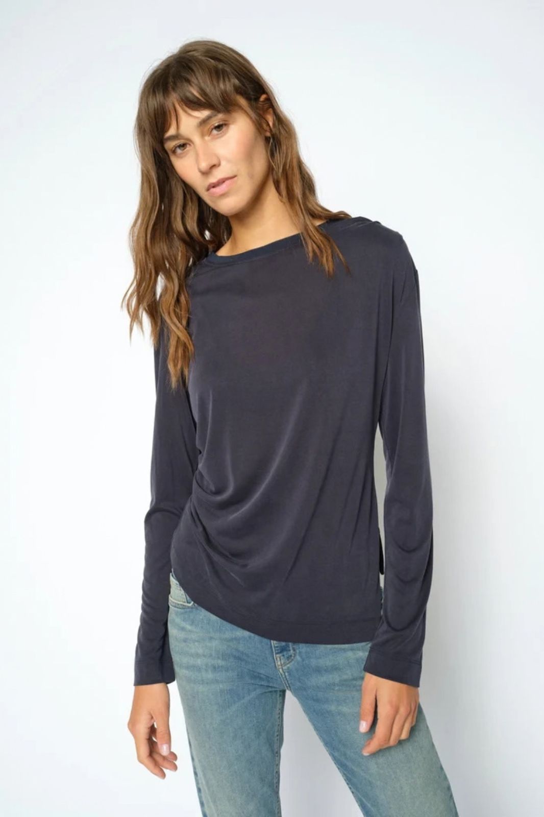 Ami Long Sleeve Draped Tee