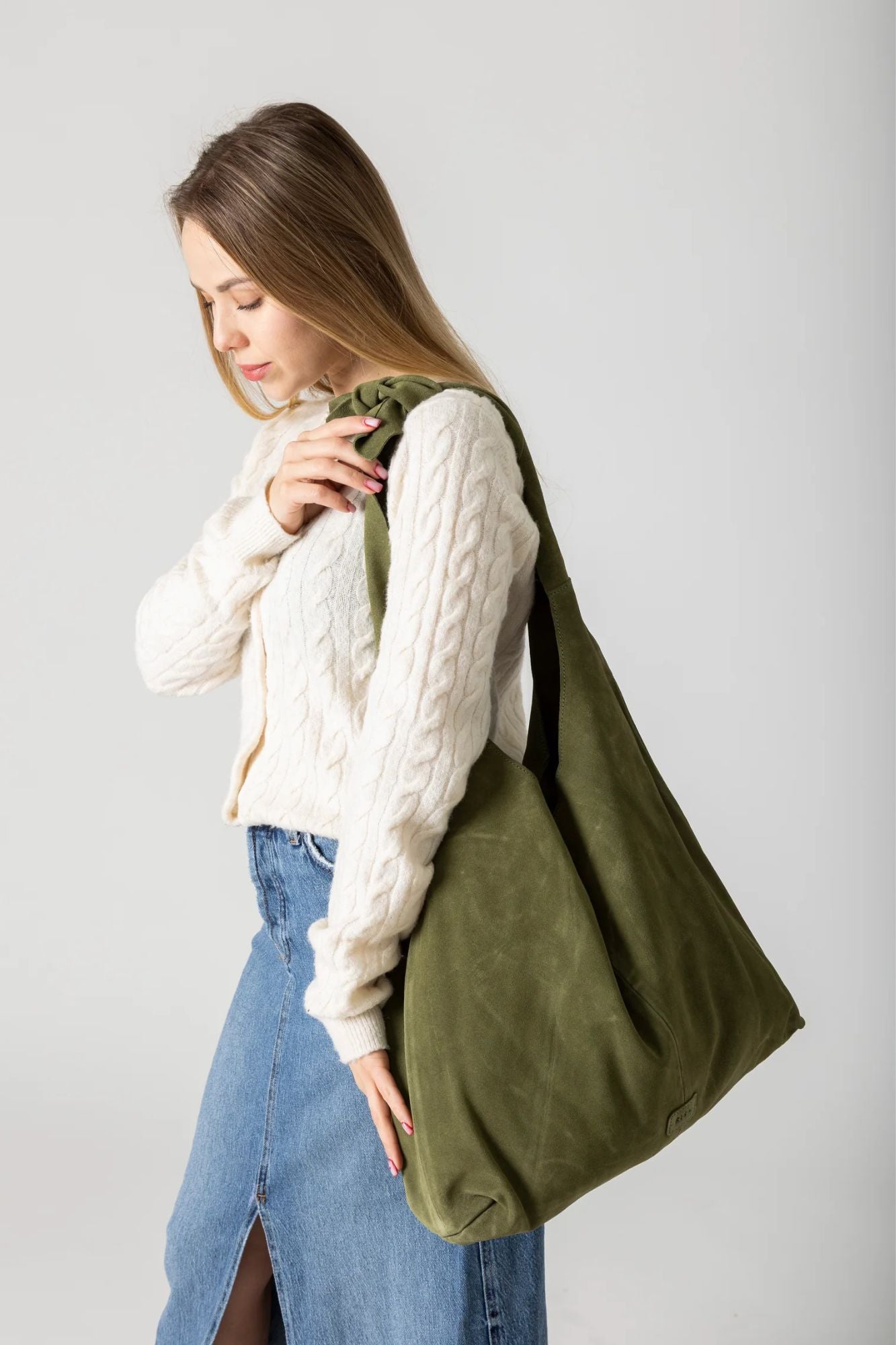 Knot Suede Shoulder Bag