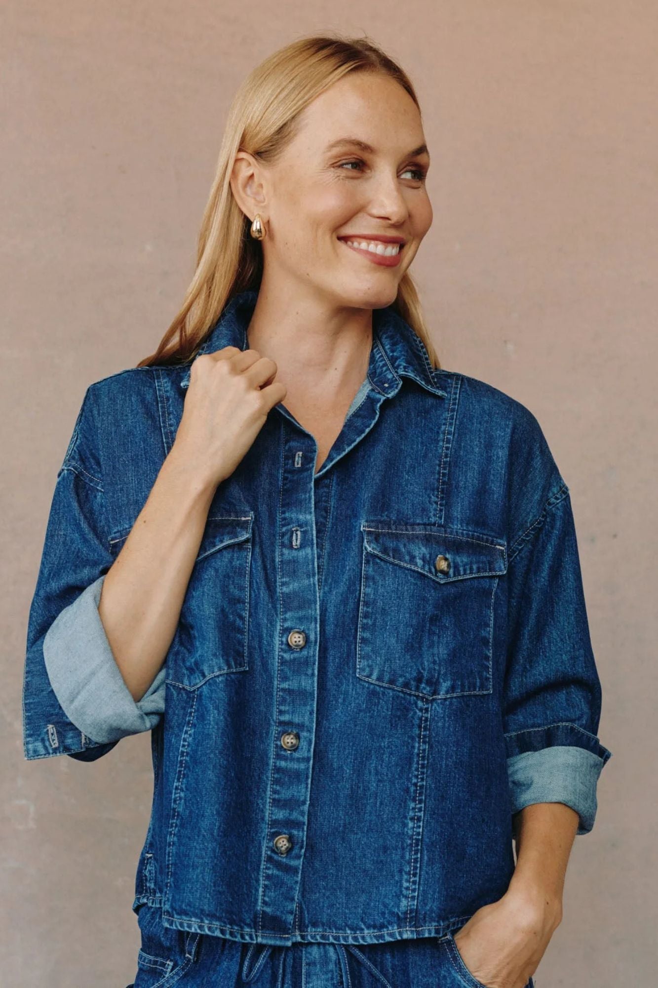 Seamed Flap Pocket Shacket