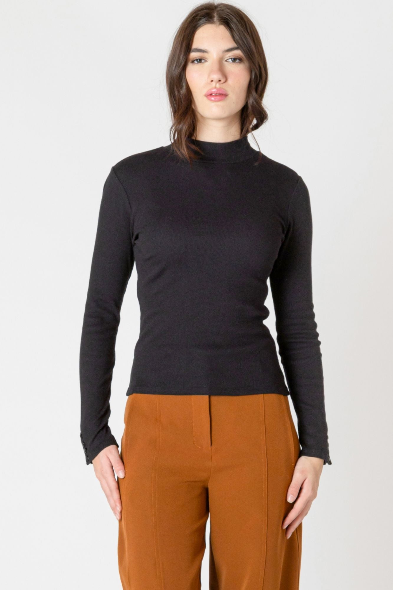 Ribbed Mockneck Top