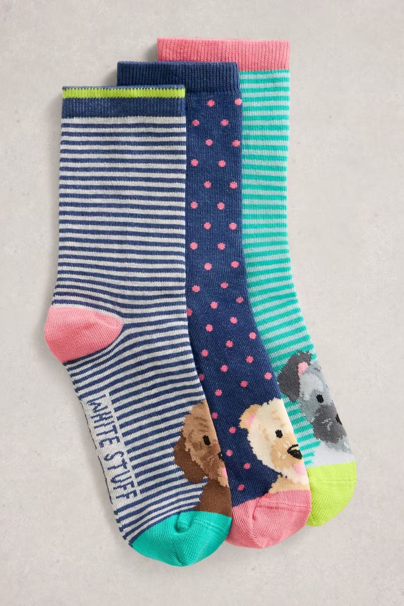 3 Pack Dog Pals Ankle Socks