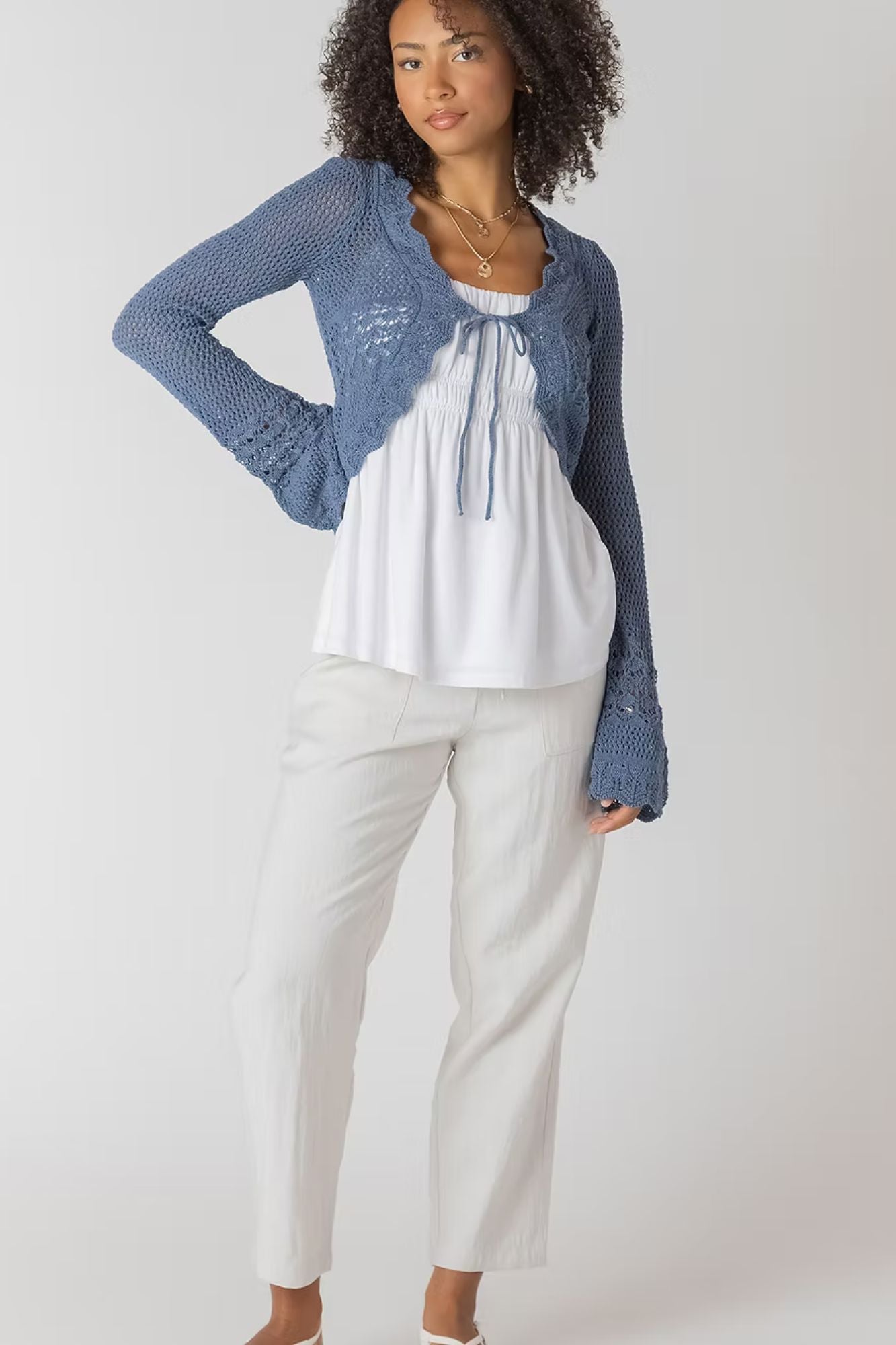 Tie Front Crochet Cardigan