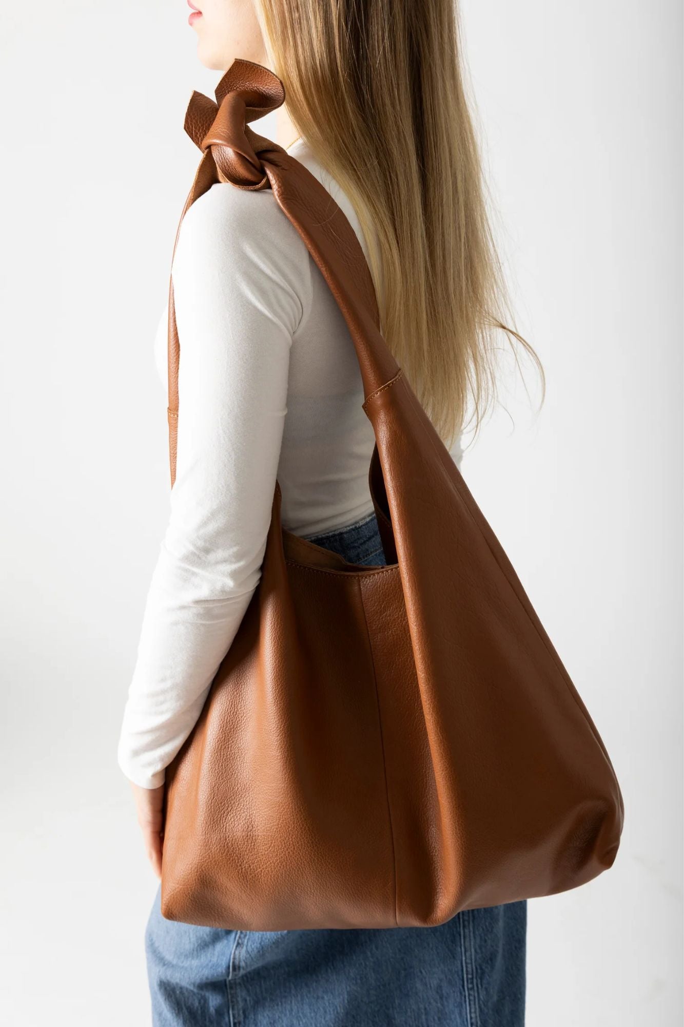 Knot Leather Shoulder Bag