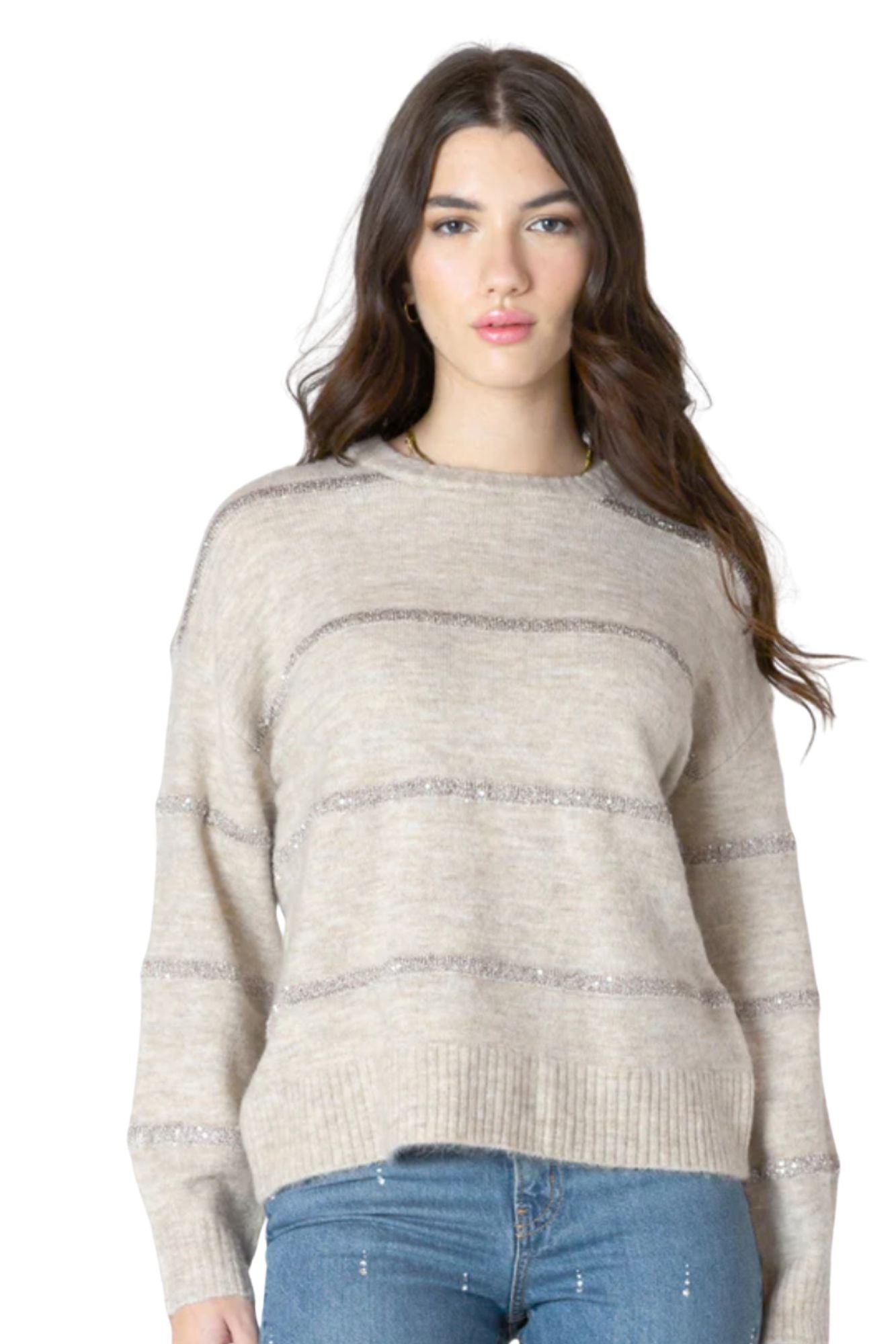 Sequin Stripe Sweater