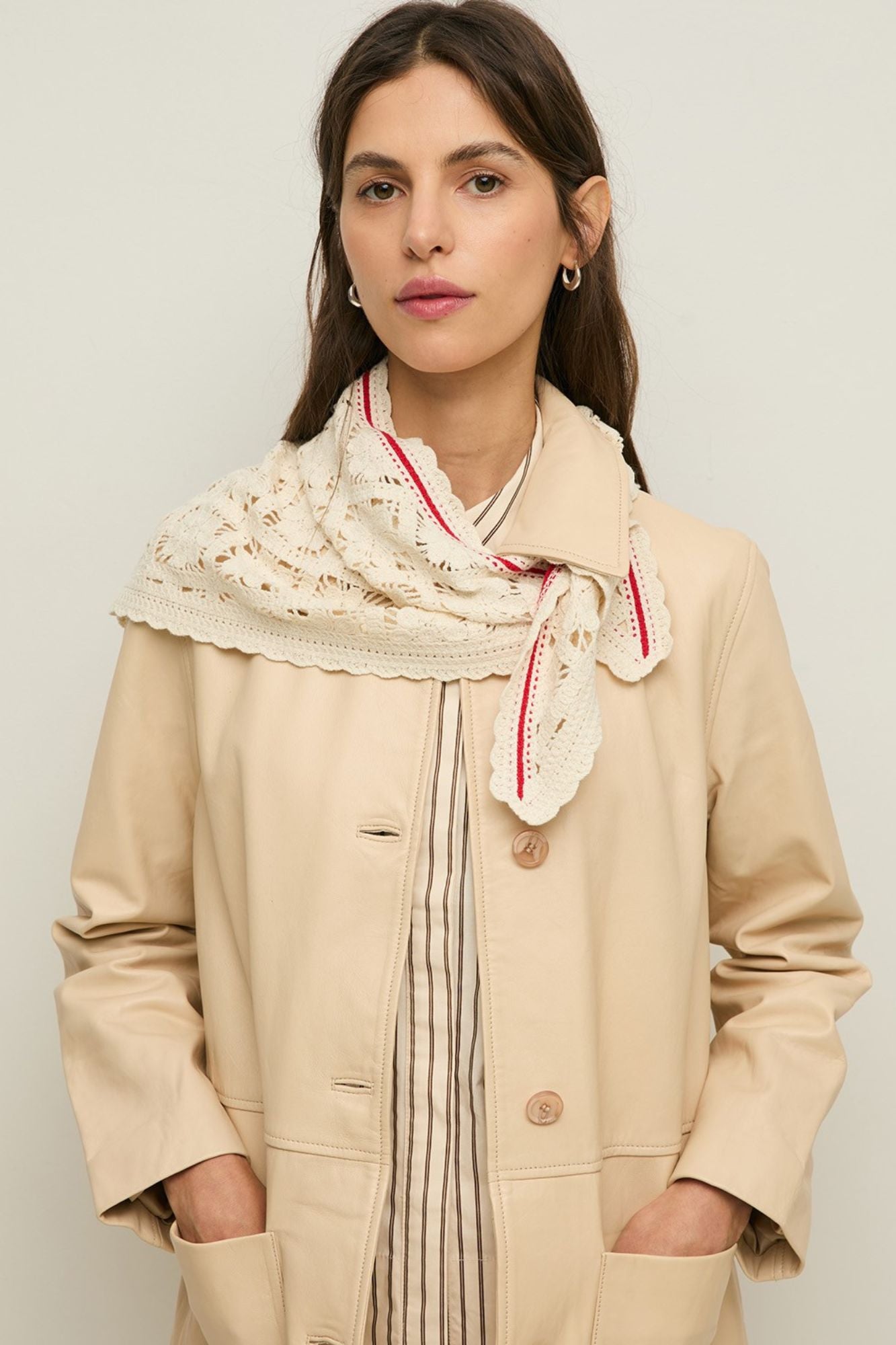 Crochet Shawl with Contrasting Trim