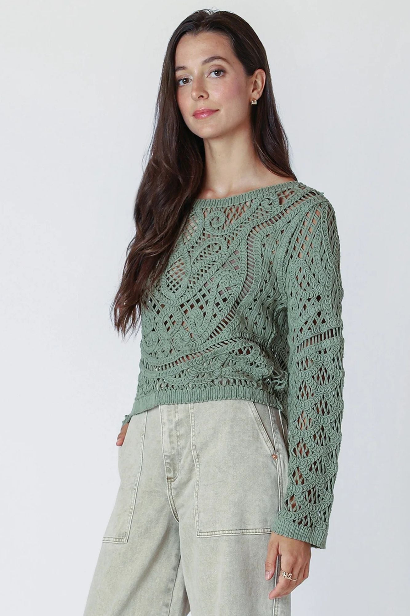 Button Back Crochet Top