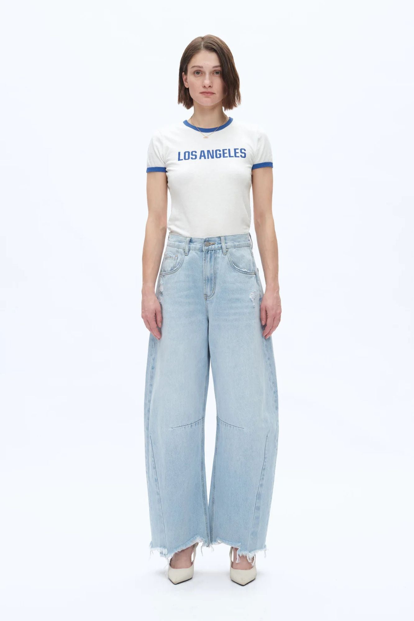 High Rise Drop Crotch Barrel Jeans