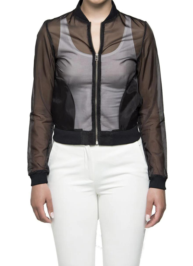 Sheer bomber jacket online