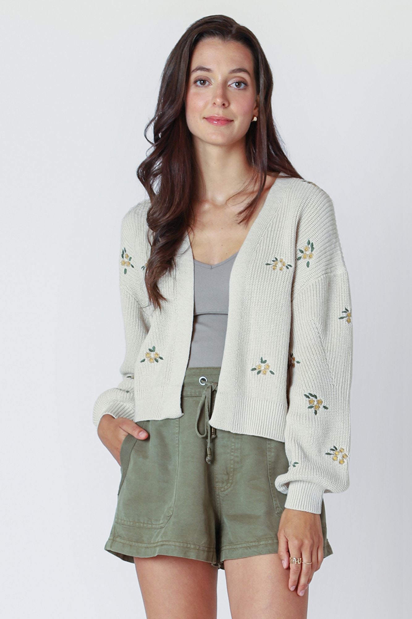 L/S Emdroidered Cardigan