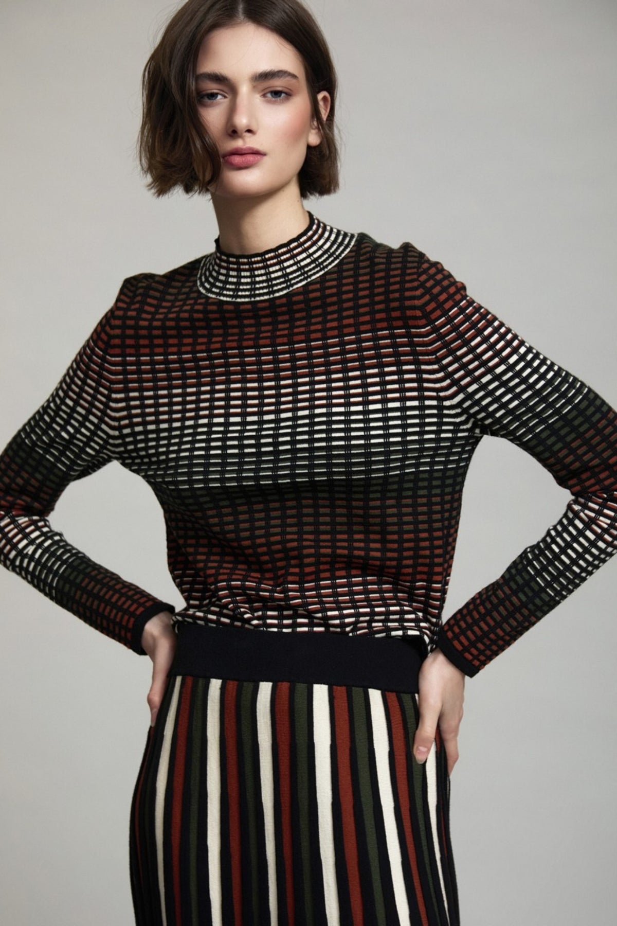 Intarsia Stripes Sweater