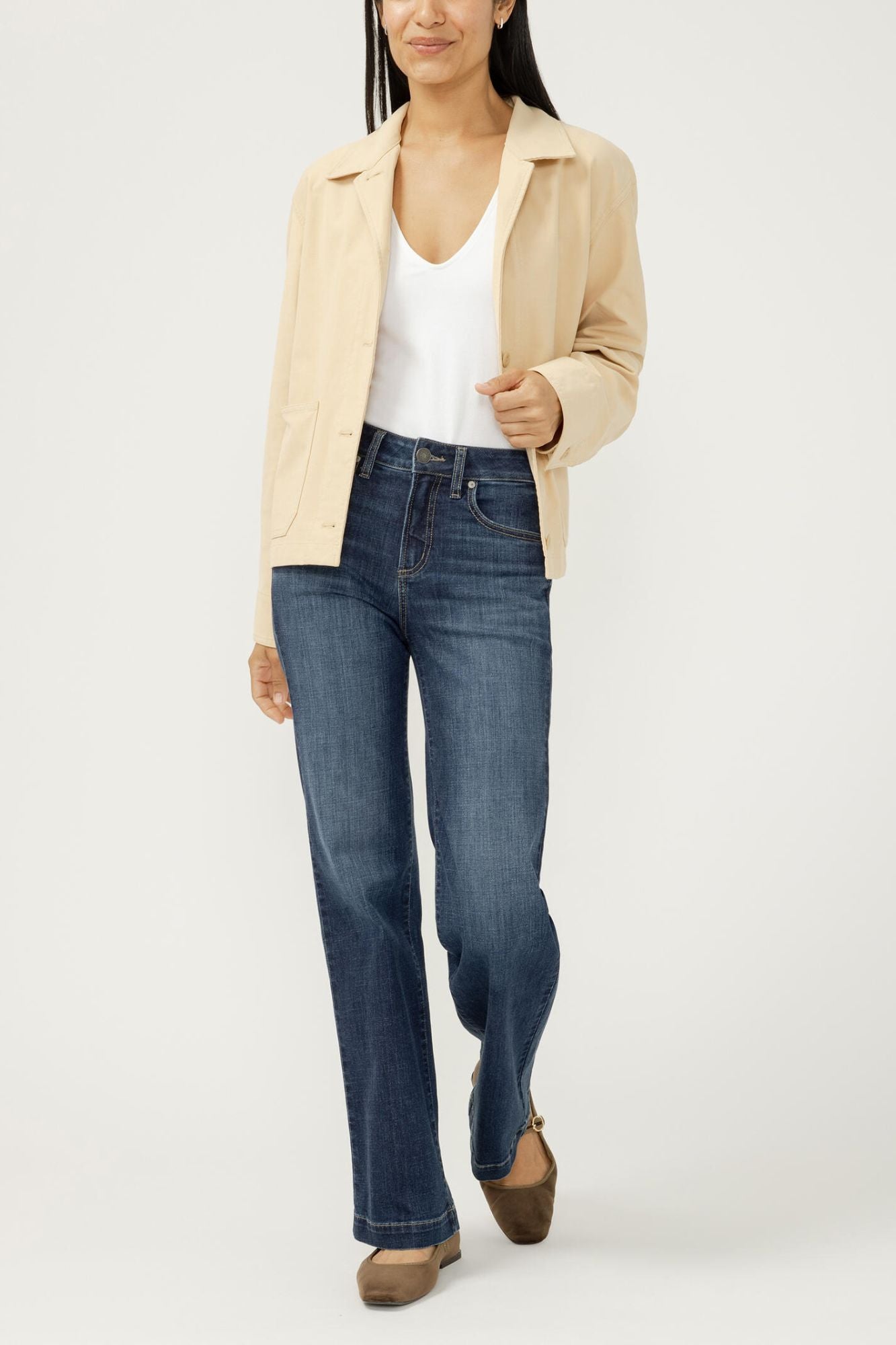 Avery High Rise Trouser Leg Jeans L 31