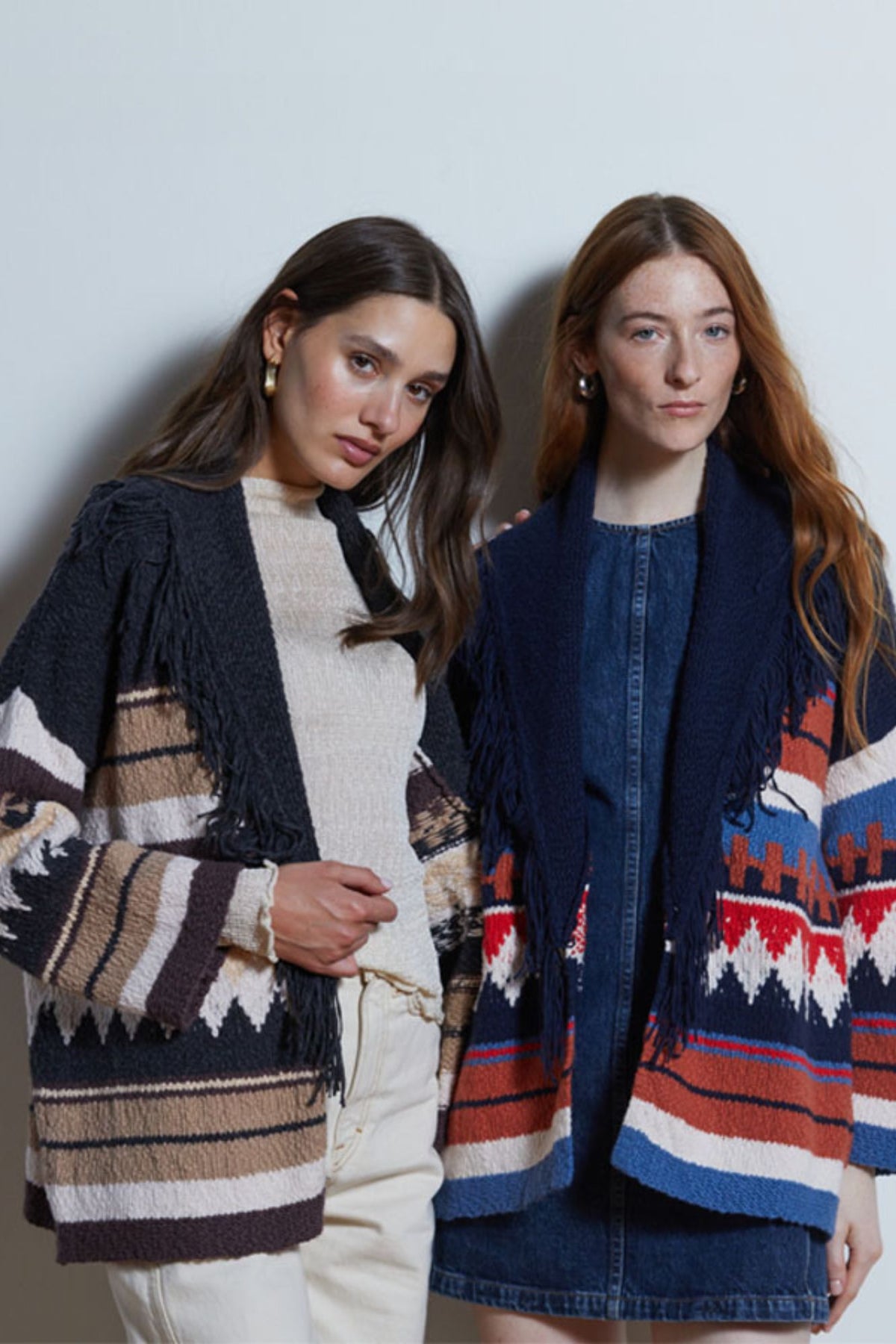 Southwest Fringe Shawl Collar Wrap