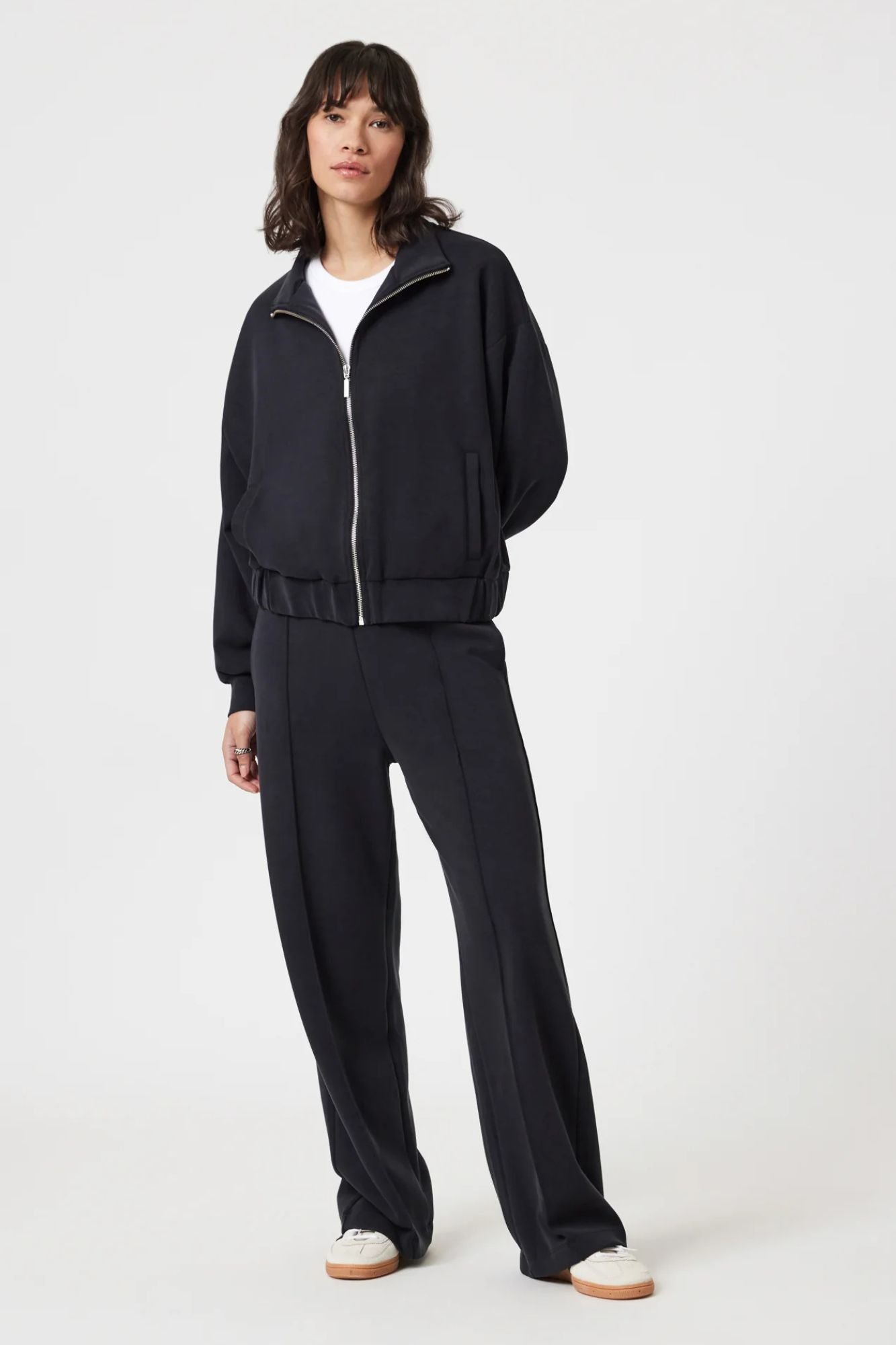 Sporty Luxe Tencel Full Zip Sweatshirt