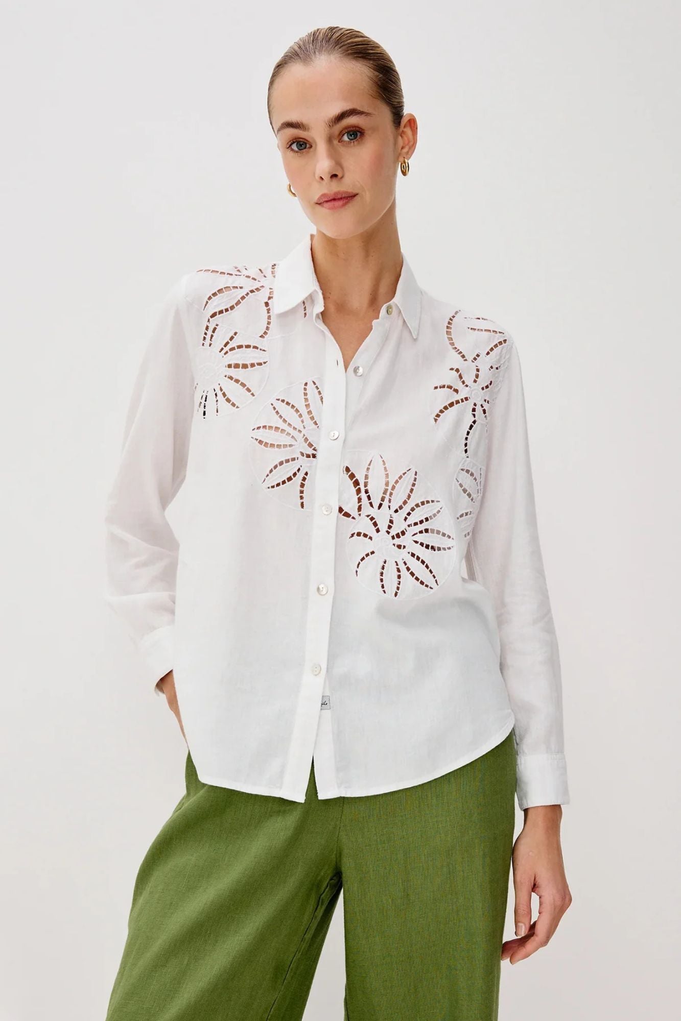 Samar White Palm Shirt