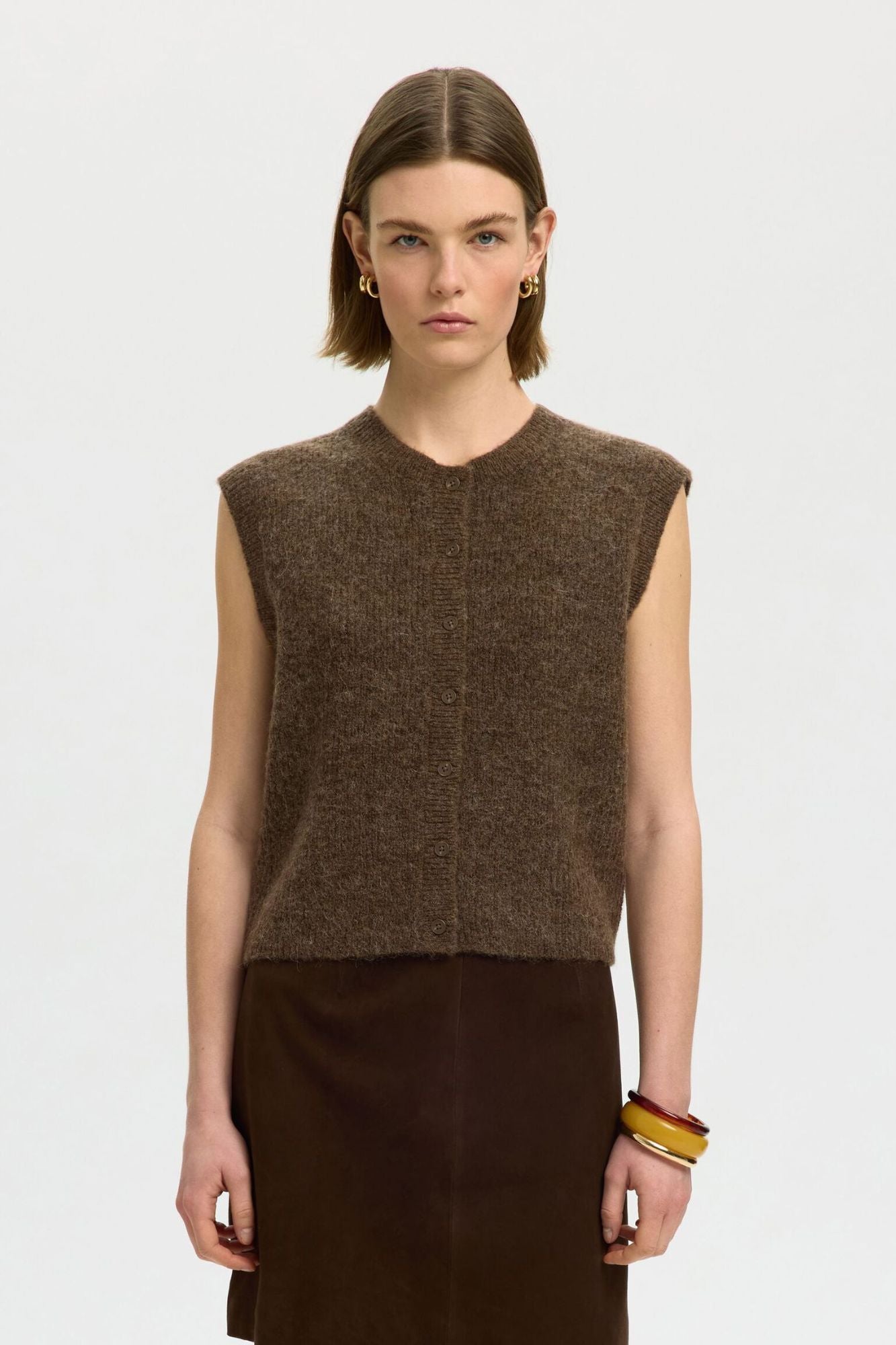 Lulu Button O-Neck Vest