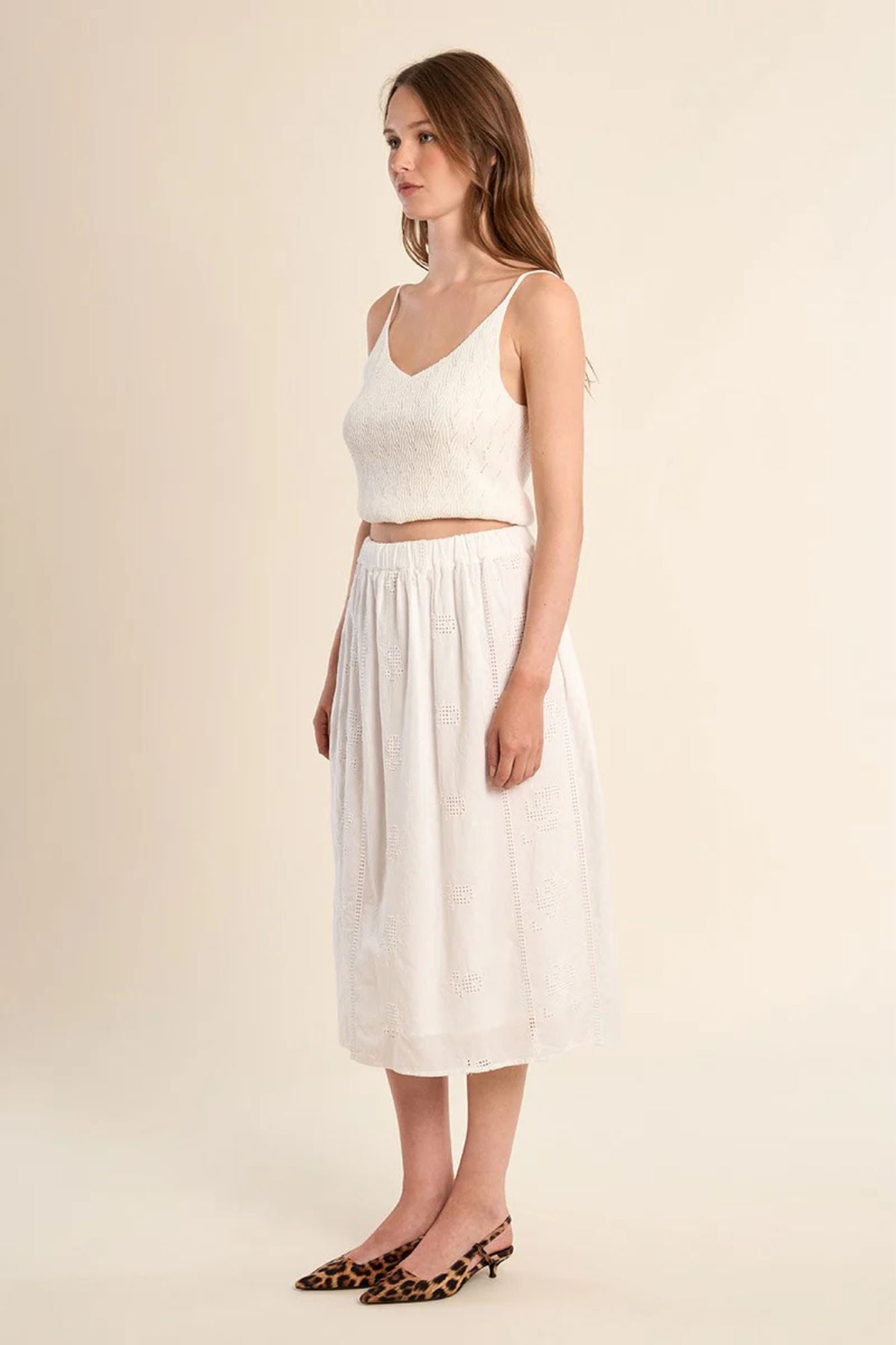Woven Eyelet Skirt