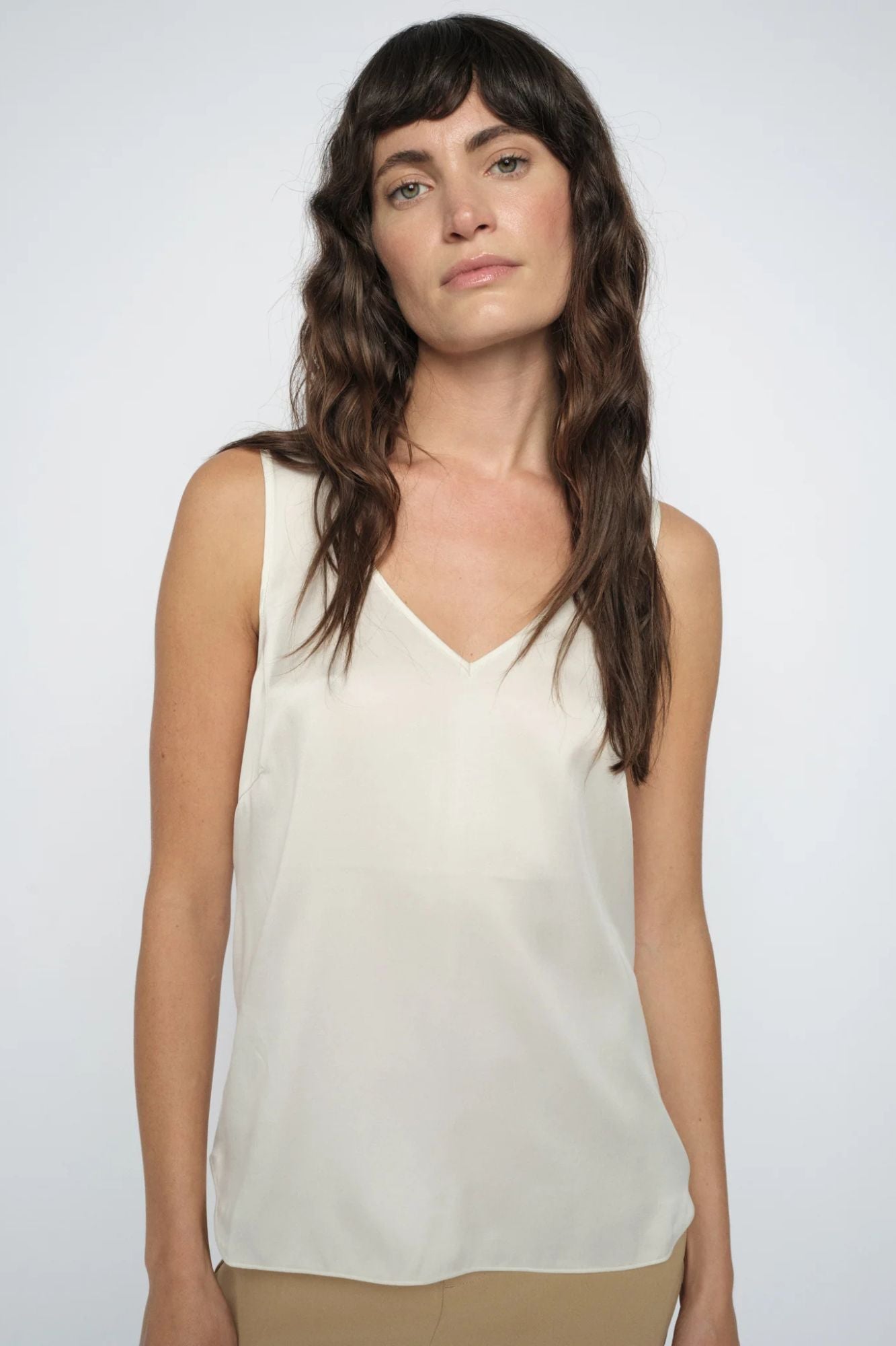 Astrid V-Neck Silk Tank Top