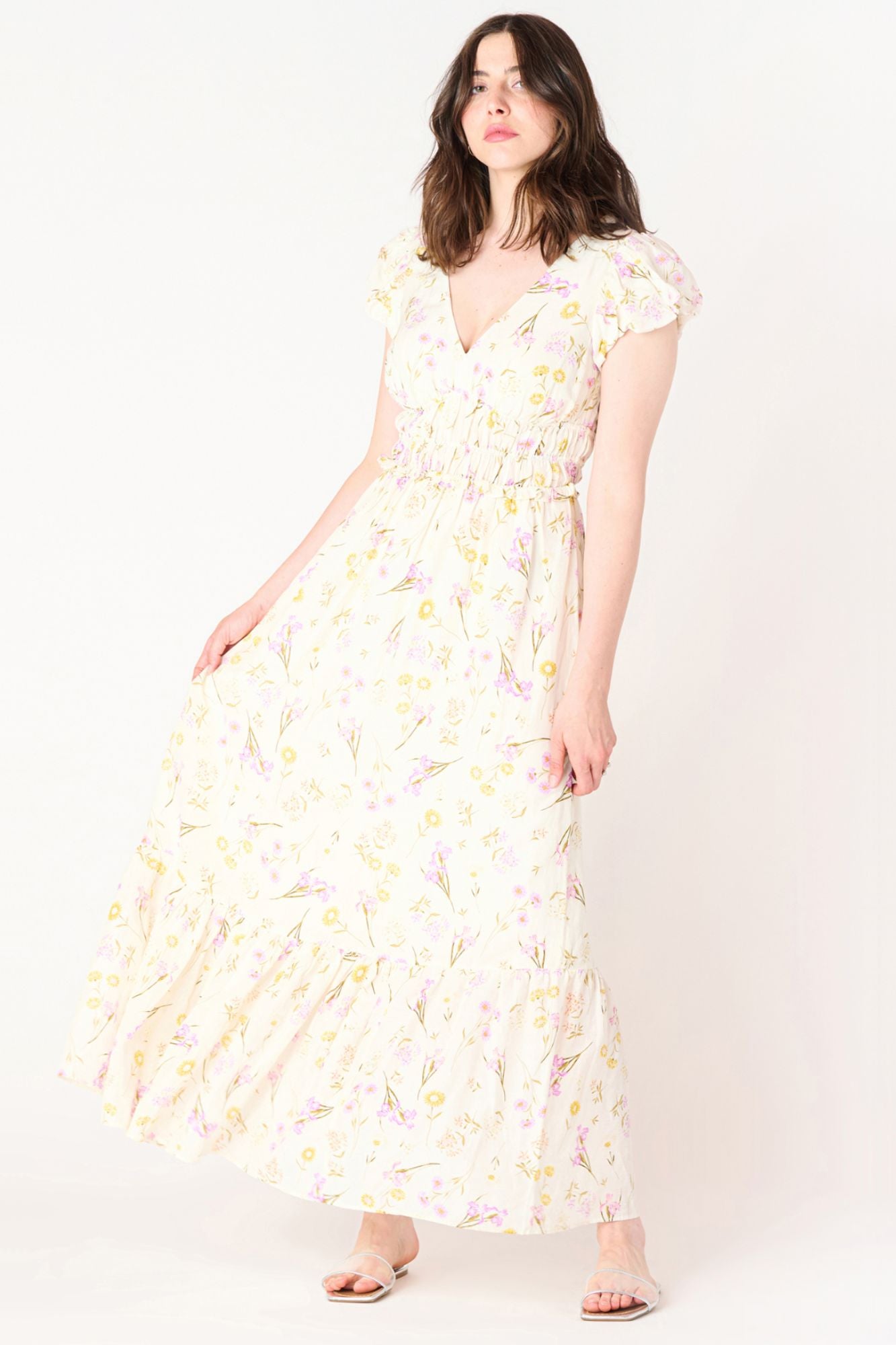 Bubble Sleeve Maxi Dress