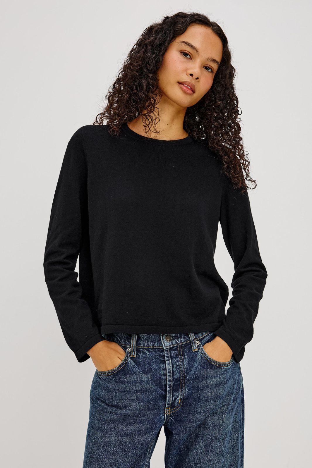 Cotton Cashmere Long Sleeve Tee
