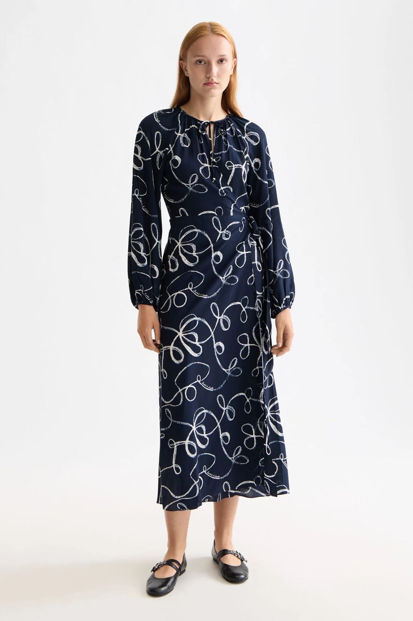 Midi Wrap Dress With Key Hole