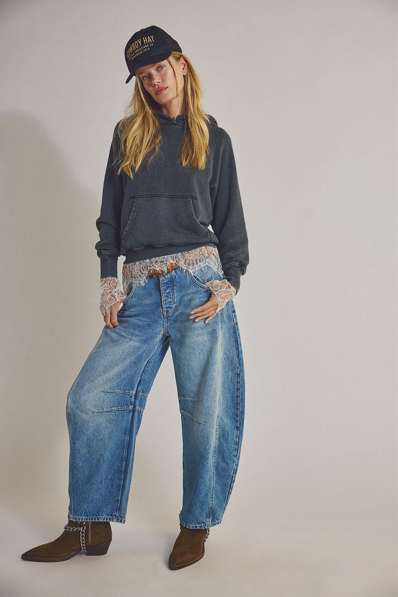 Good Luck Mid Rise Barrel Jean