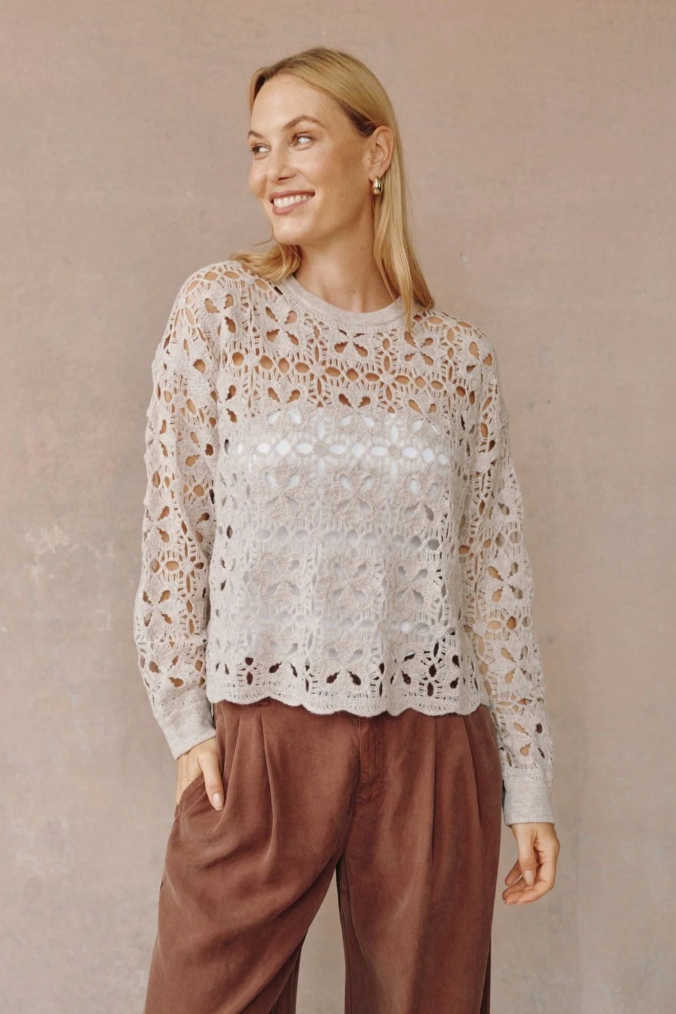 Crochet Crewneck Sweater