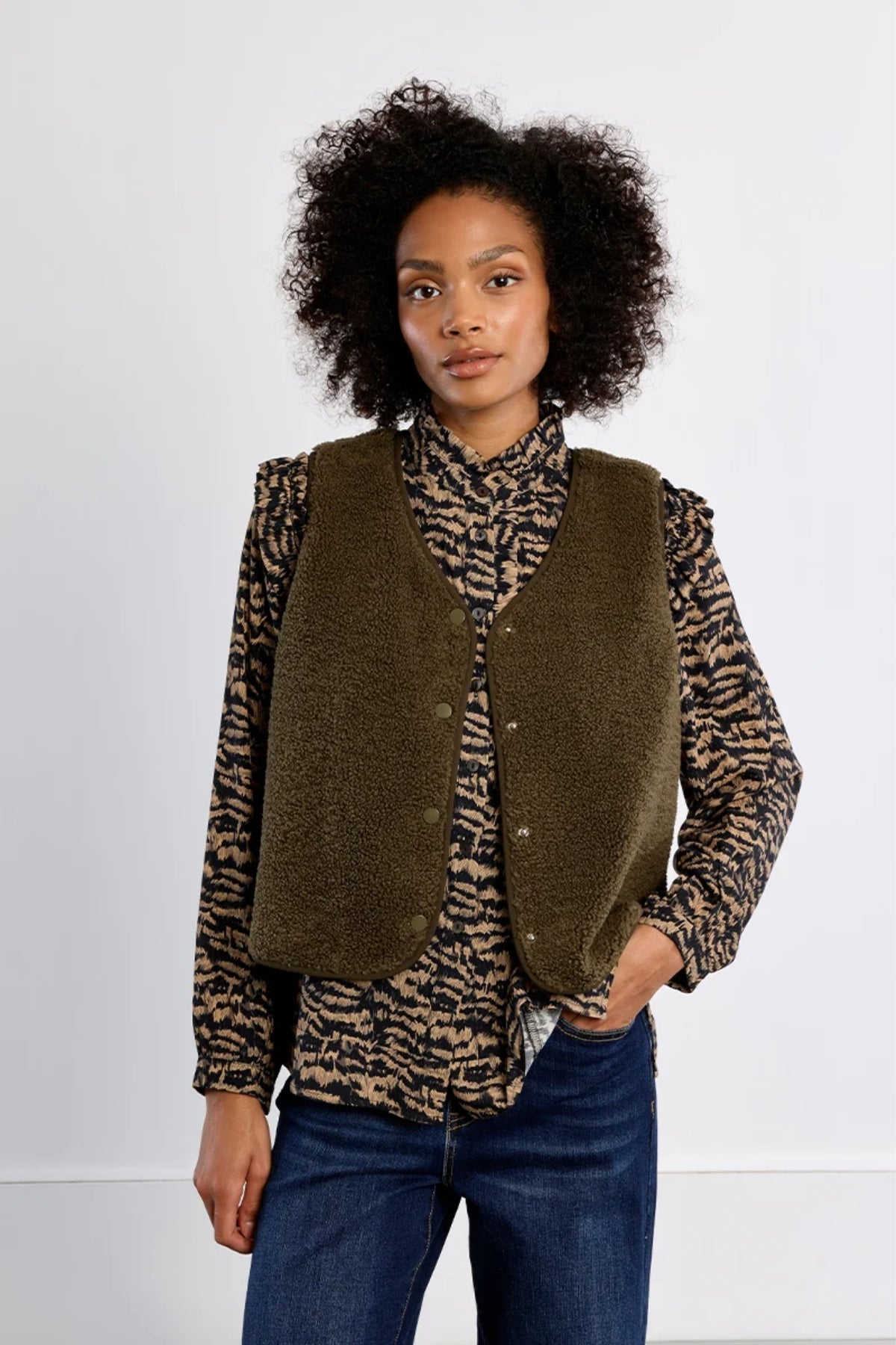 Faux Sheepskin Vest
