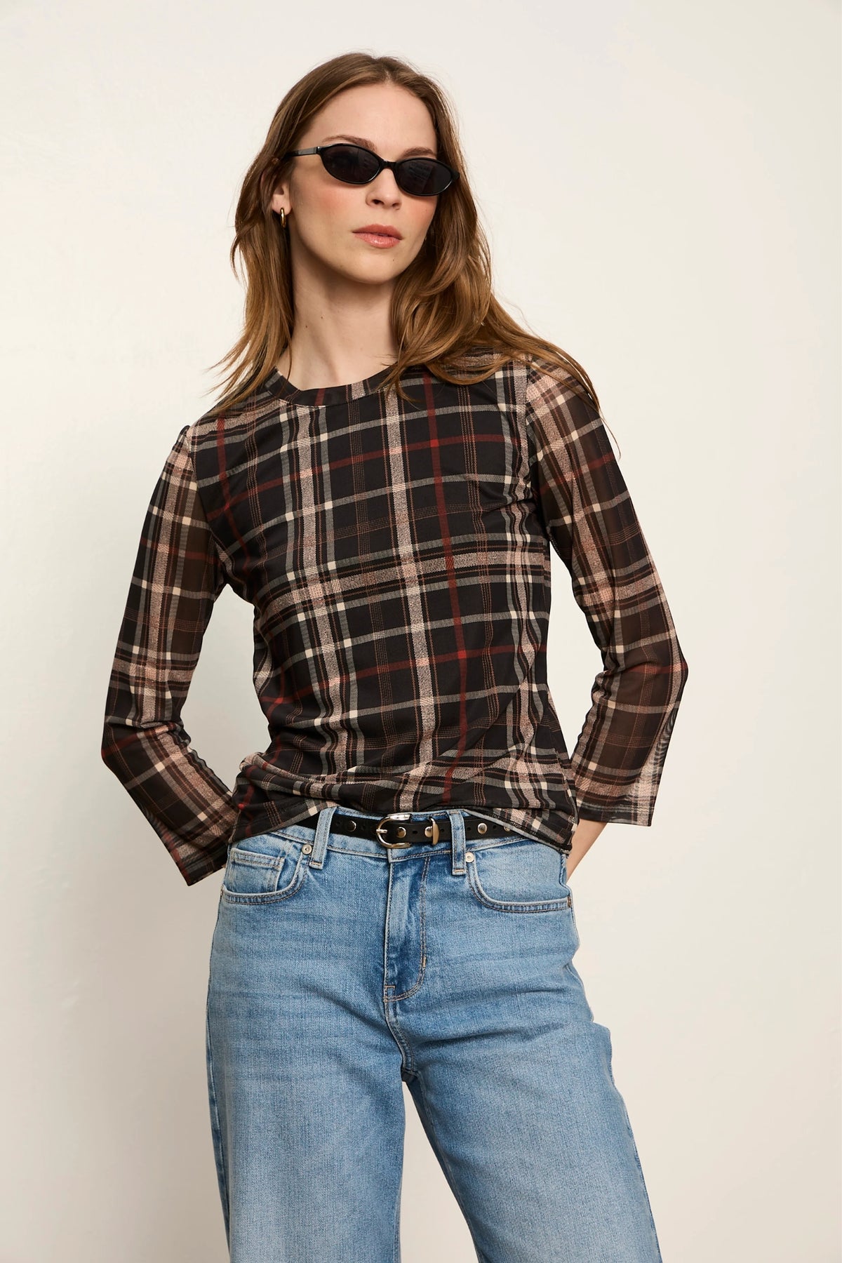 Mesh 3/4 Sleeve Top