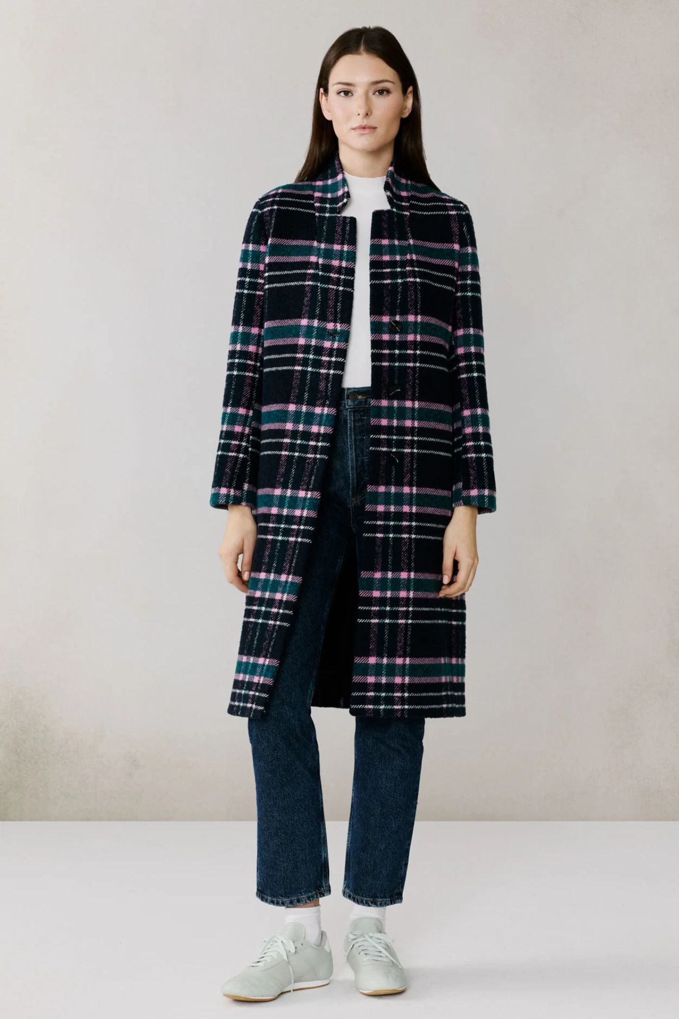 Diane Plaid Midi Coat