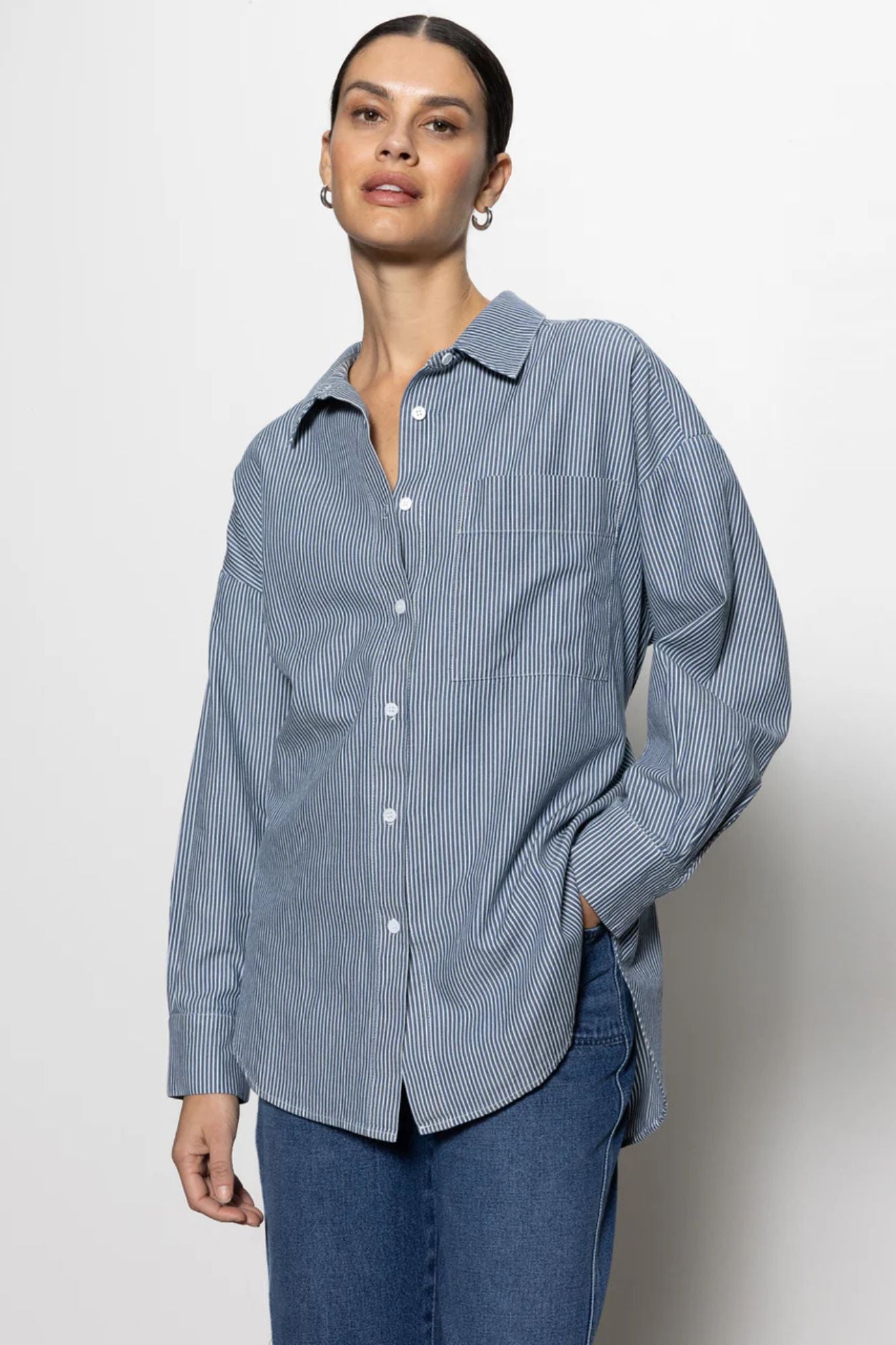Boyfriend Tie Back Shirt