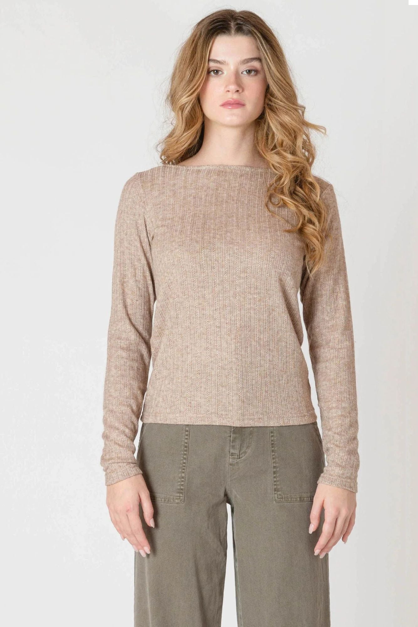 Boatneck Textured Top