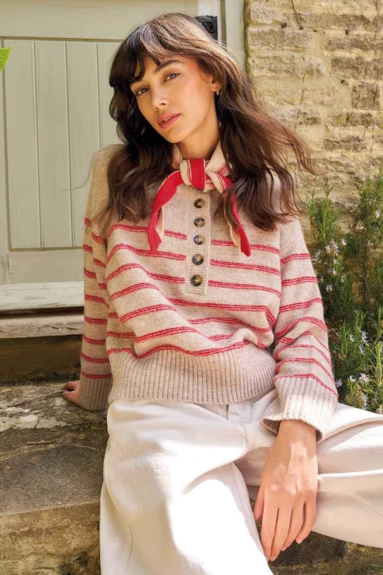 Stripe Henley Jumper