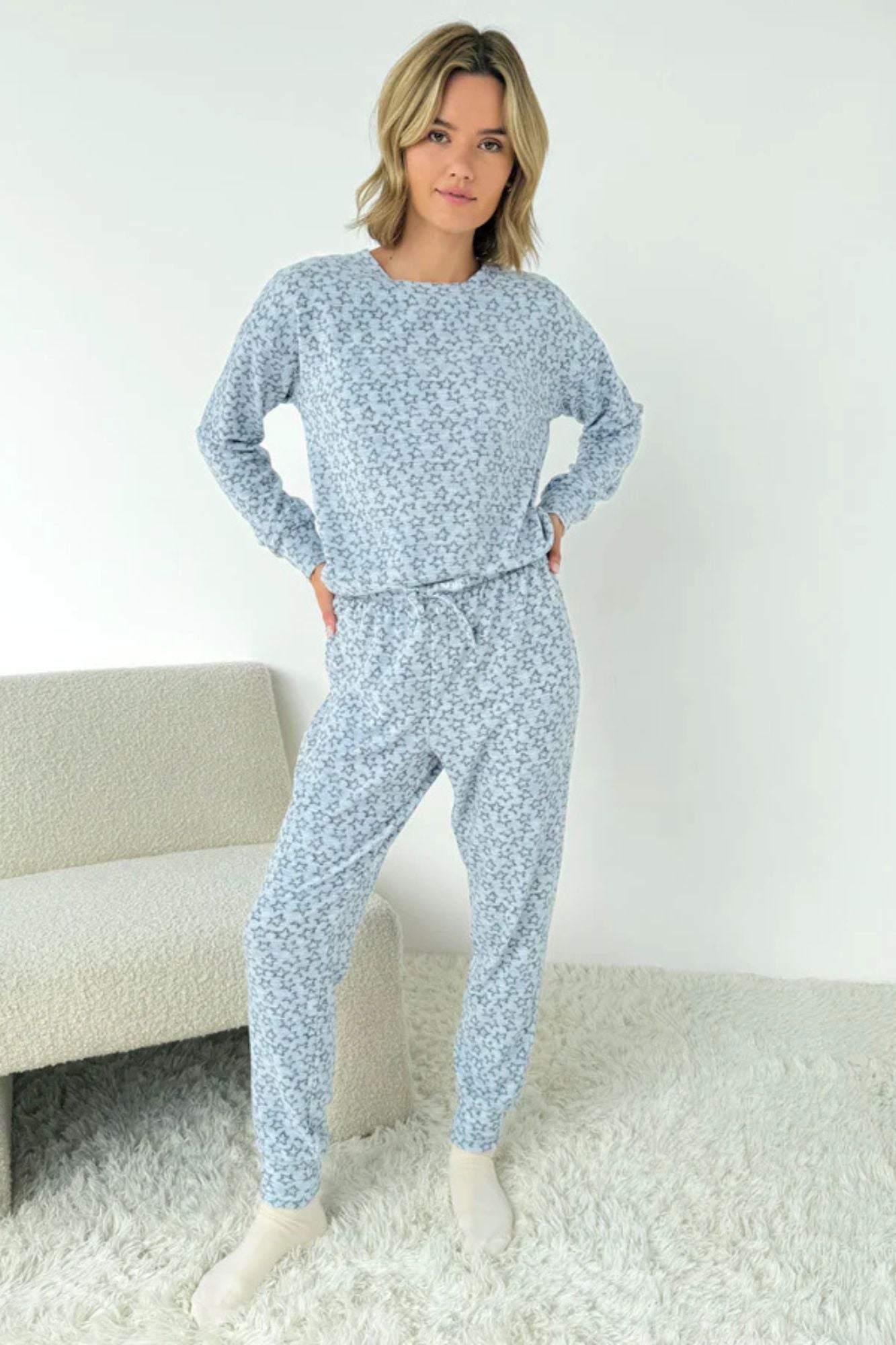 Outline Stars Marna Waffle PJ Set