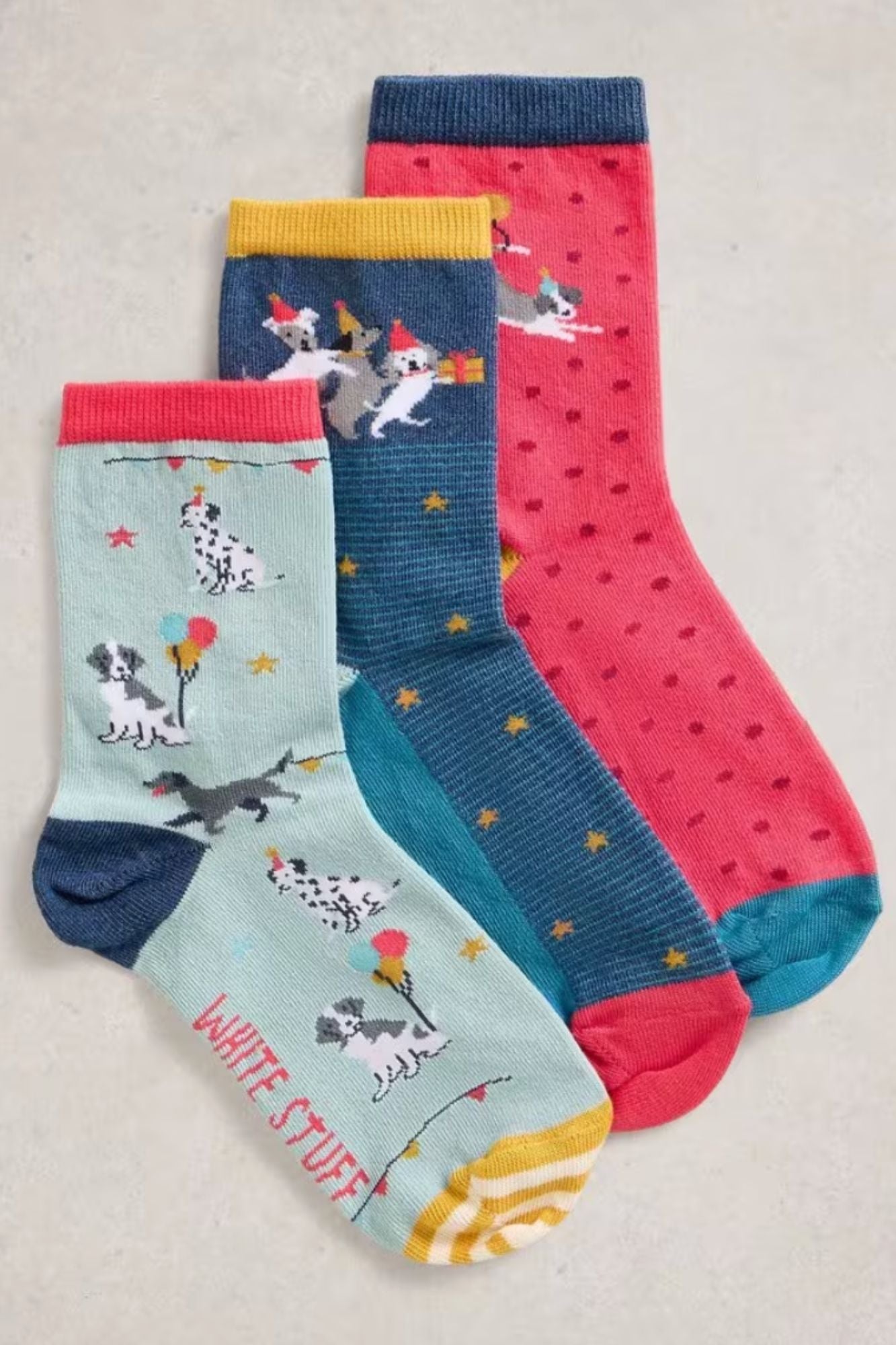 3 Pack Party Dogs Ankle Socks