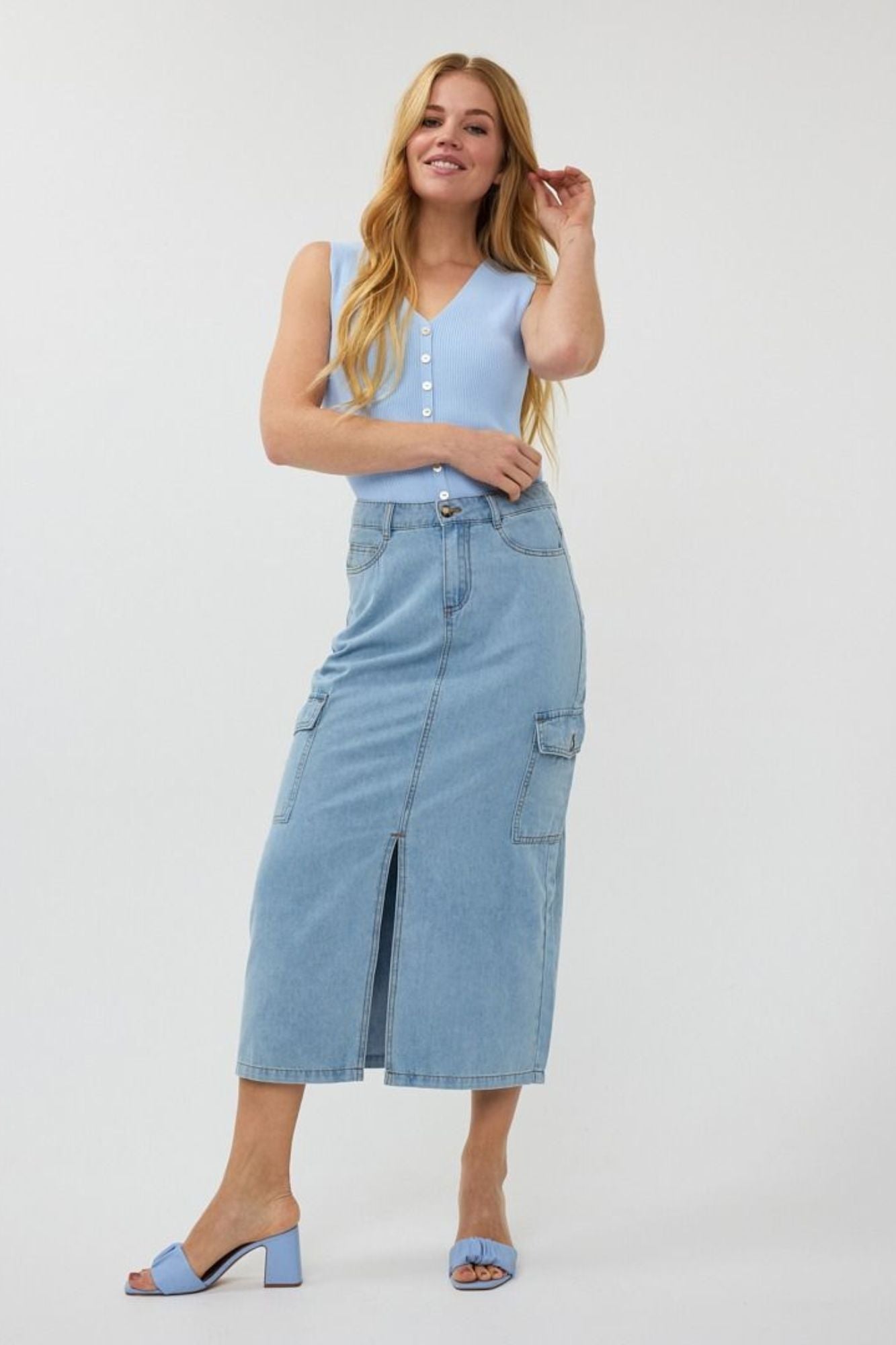 Skirt Cargo Midi Jeans
