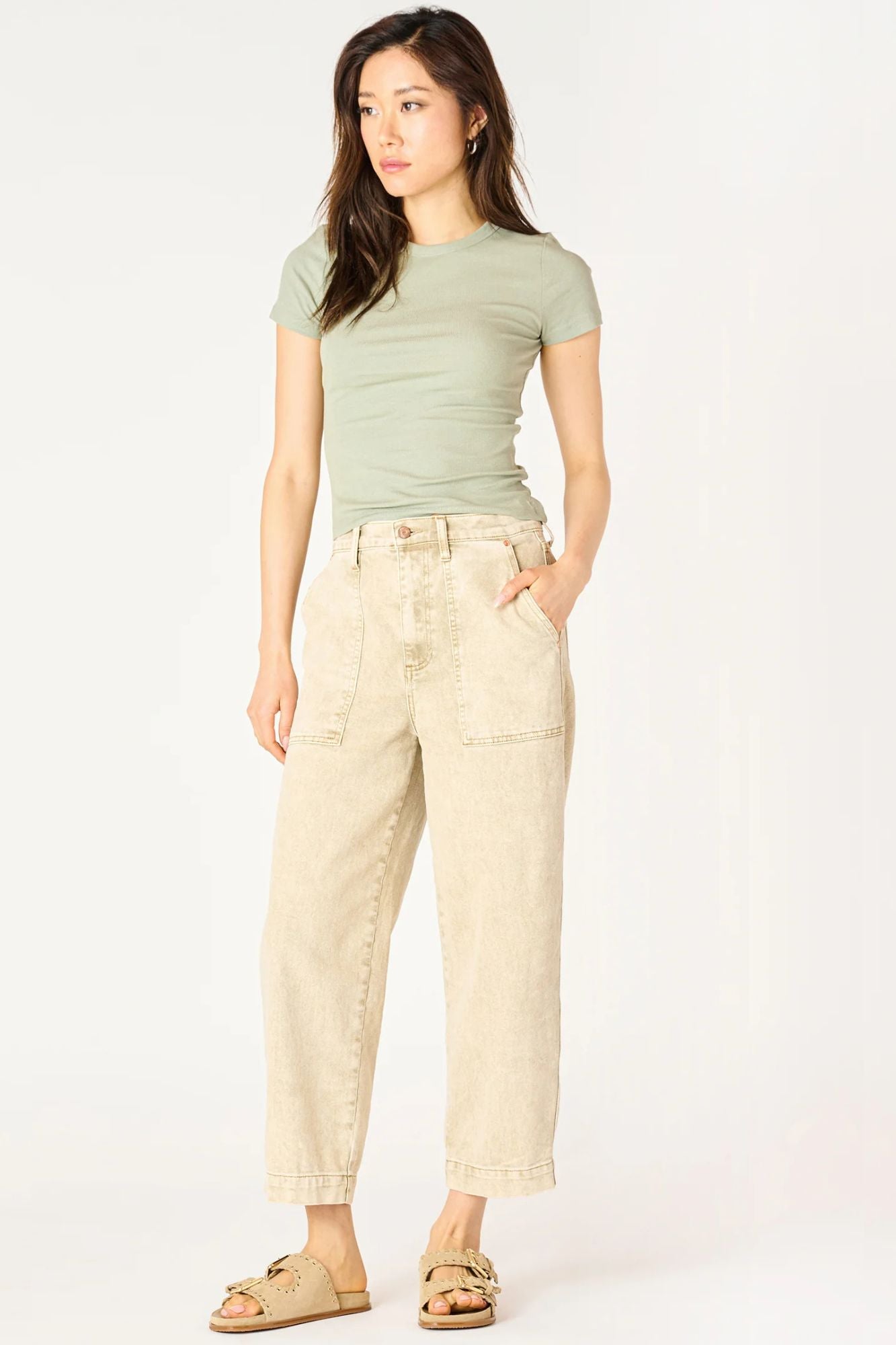 High Rise Staight Leg Ankle Jean