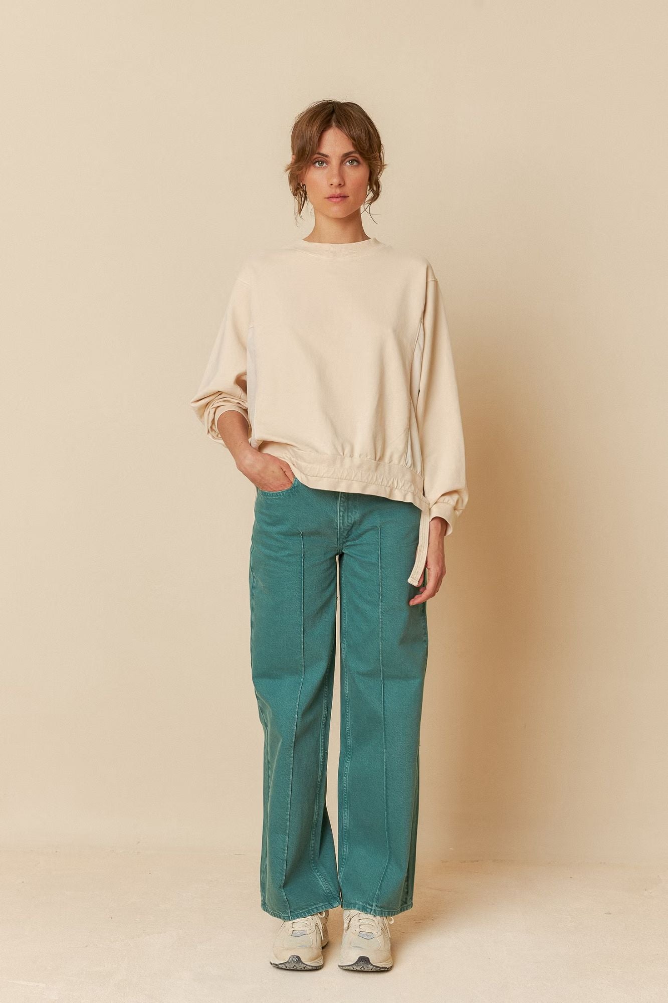 Cotton Sweatshirt With Ties